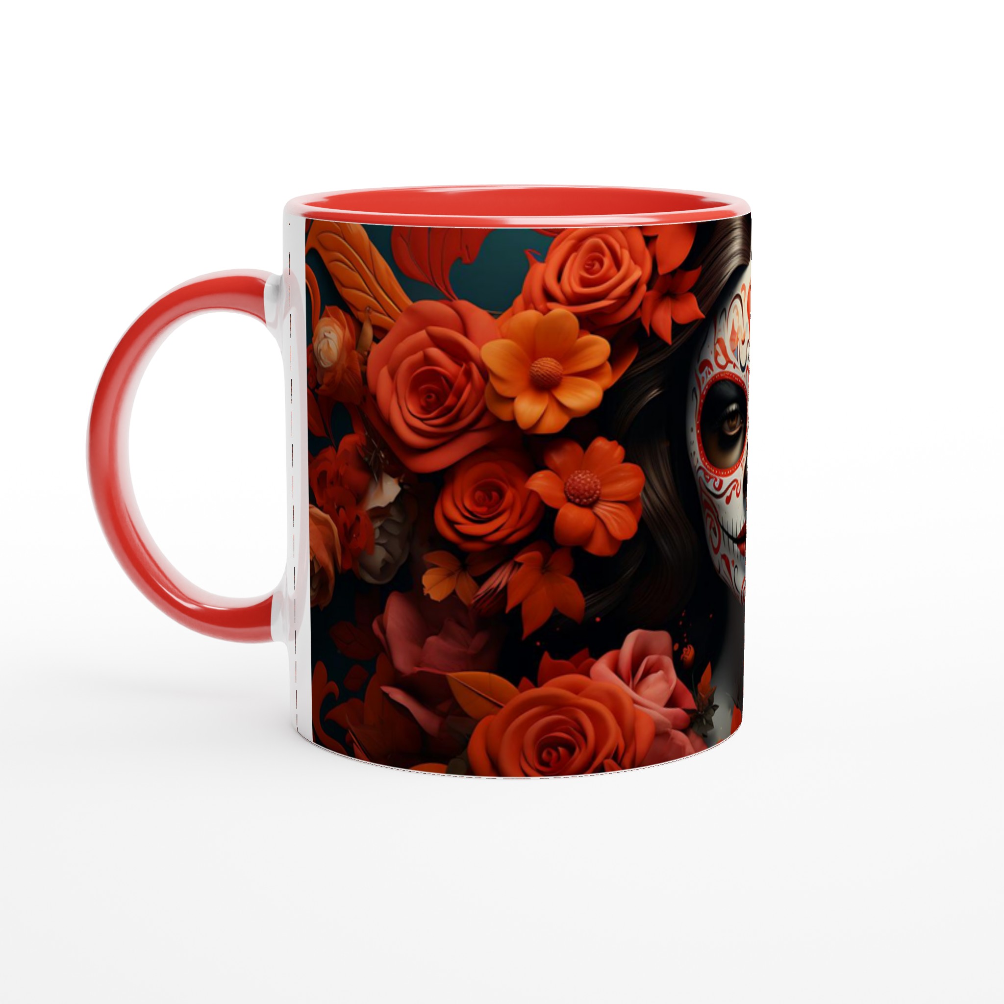 Dia de los Muertos Keramikmugg - Skulls & Rosor | 11oz Kaffemugg i 7 Färgval 2 d4c48e30-6c3d-47e7-b71f-634694e58d22