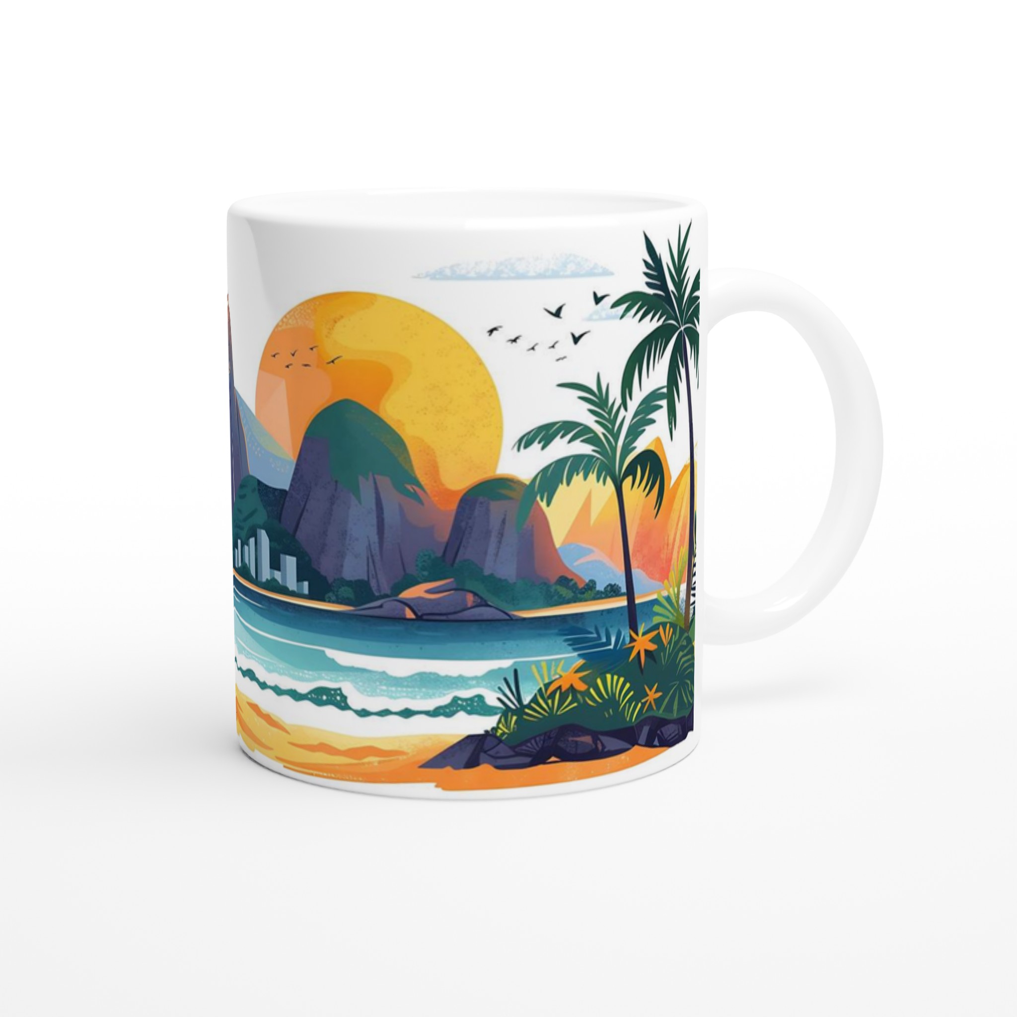 Rio De Janeiro Semestermugg: Fånga Solnedgången och Tropiska Vyer i 11 oz Keramik 9 d64ea514-3657-4201-b015-5082500ba998