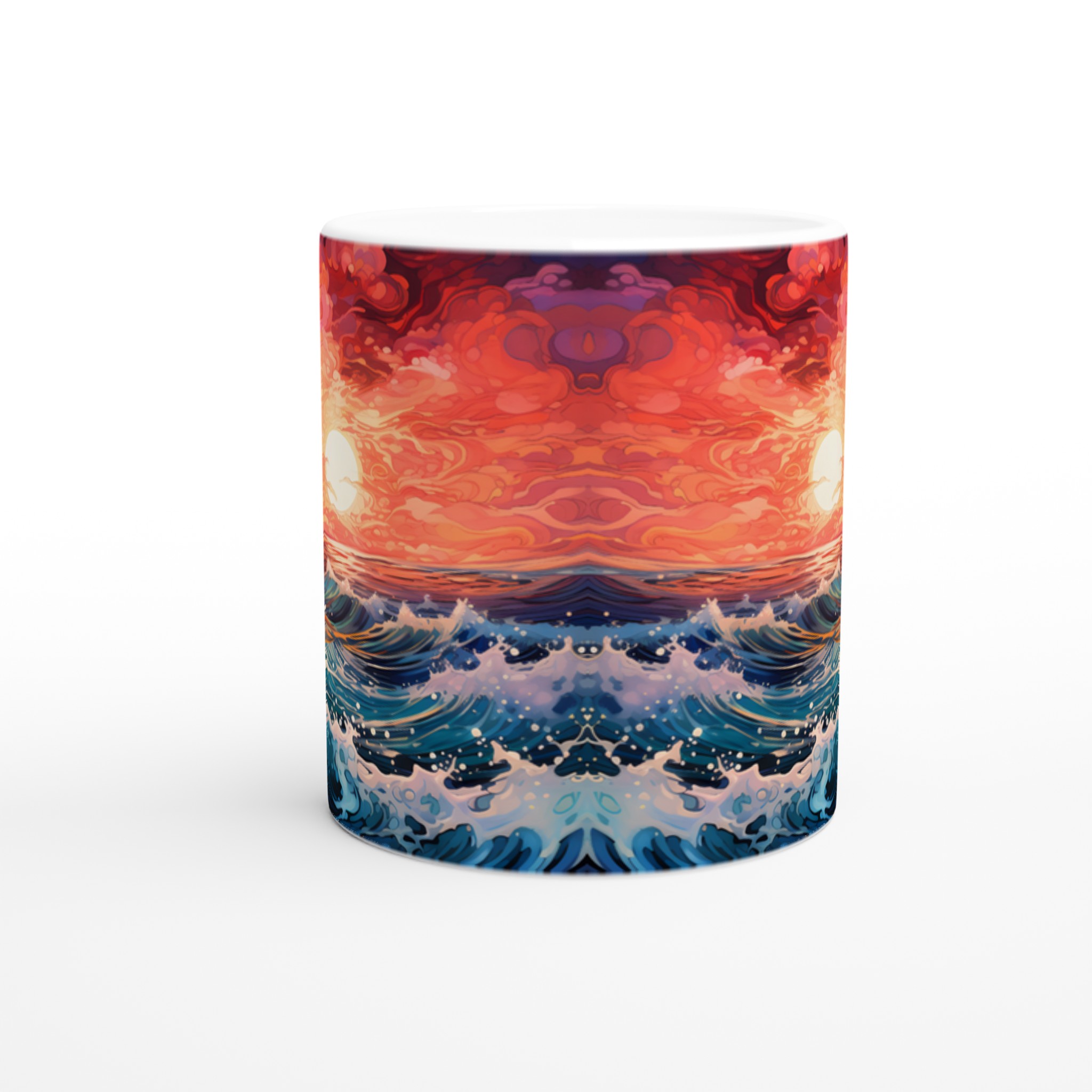 Oceaniska Drömmar Keramikmugg - Livliga Vågor & Solnedgång i Akvarellstil, 11oz 8 d67d50de-7ad8-406f-9d3c-63c96363ad75