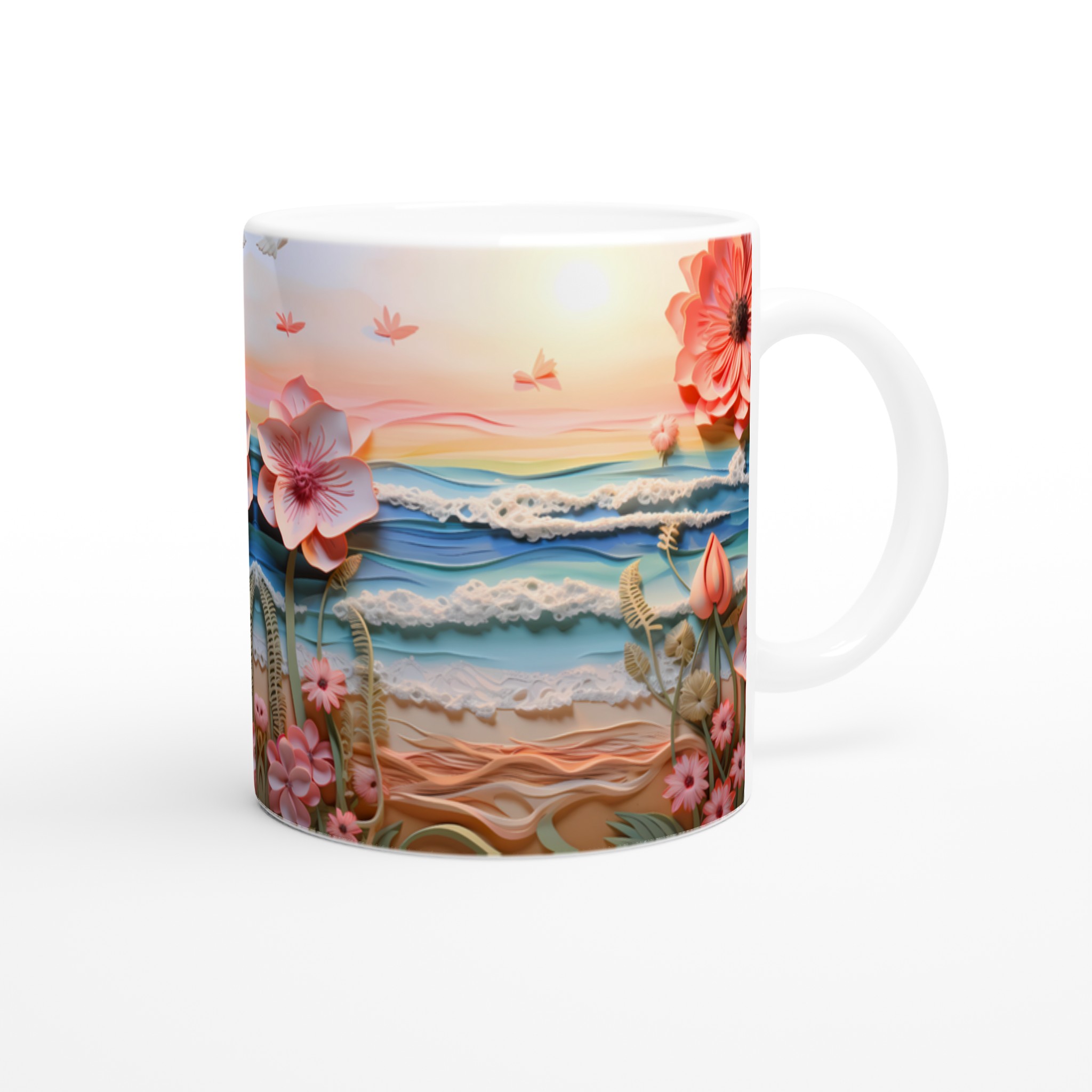 Pastellblomsterstrand 11oz Keramisk Mugg – Drömmig Havsvy i Valfri Färg 9 d68ff7ba-9376-4725-b452-d172acdda81d