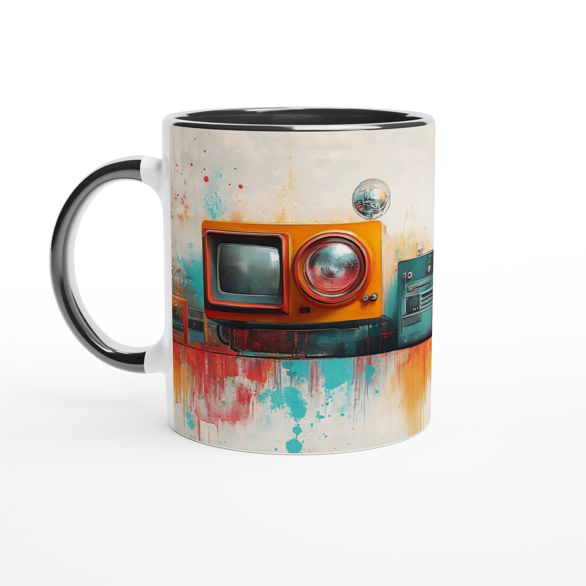 Retro Tech Fusion 11oz Keramisk Mugg – Konstnärligt Tryck & Färgstark Design 2 d73e91e9-31c5-4036-b53f-a786369dcb73