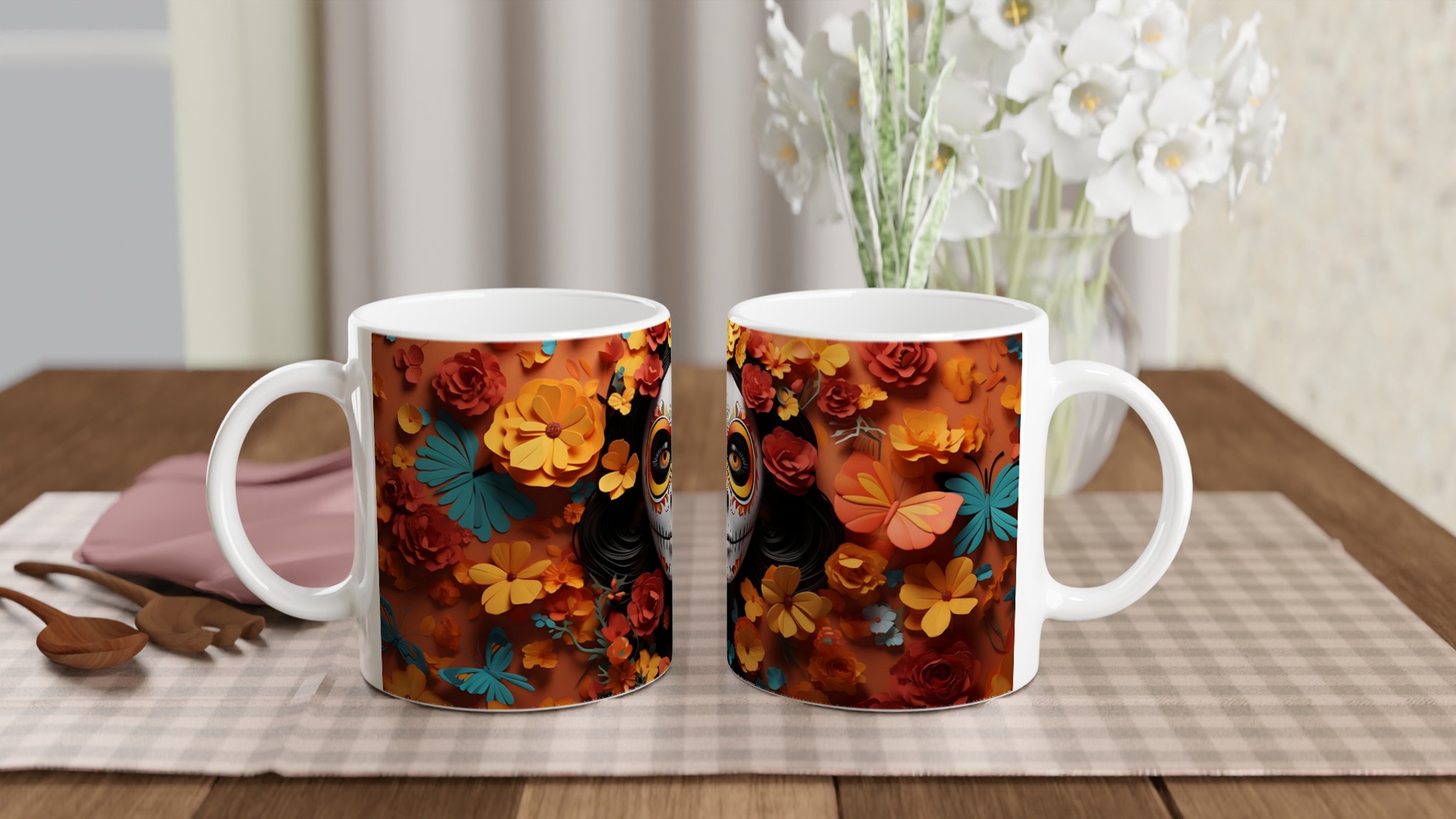 Dia de los Muertos Sugar Skull Mugg – Färgstark Keramik för Kaffe & Te i Sju Livfulla Nyanser 10 d7405be1-eab8-4902-9192-aae4d26579ab