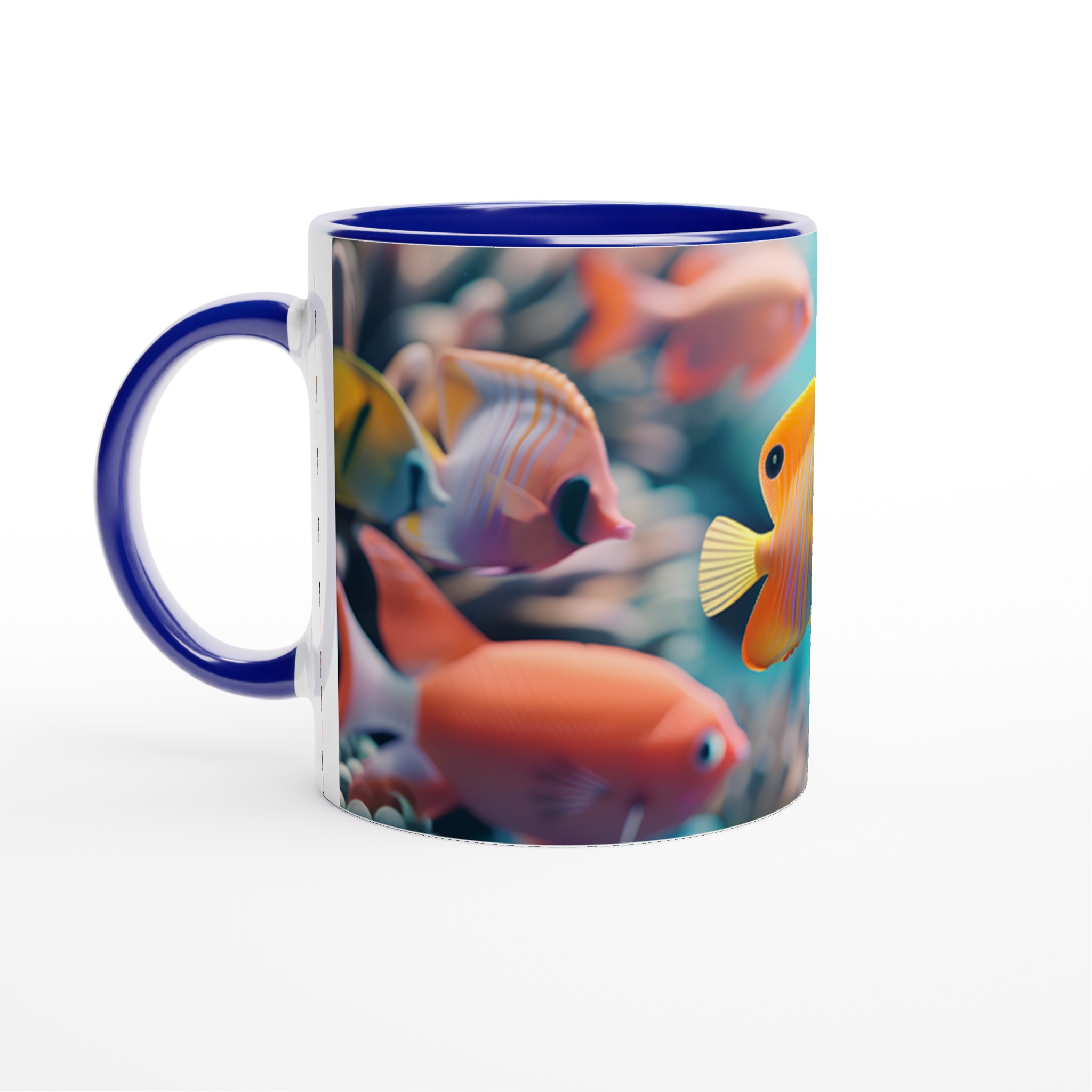 Tropisk Fisk 11oz Keramisk Mugg - Dyk Ner i Havets Färger med Din Favoritfärg! 4 d7be8170-4629-42ba-ae60-068ee7df301c