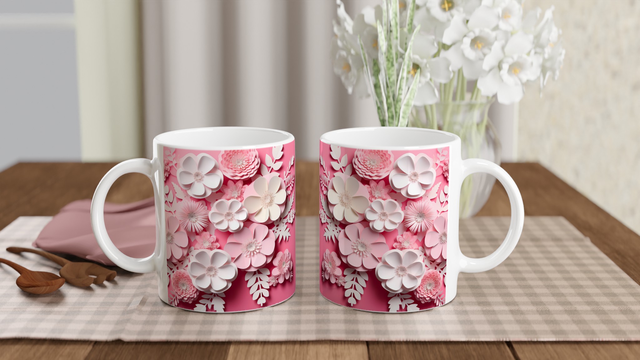 Pastellblomster Mugg - 11oz Keramikmugg i din Favoritfärg 10 d7c835b4-bfc9-4d77-8291-b6b1994d86ab
