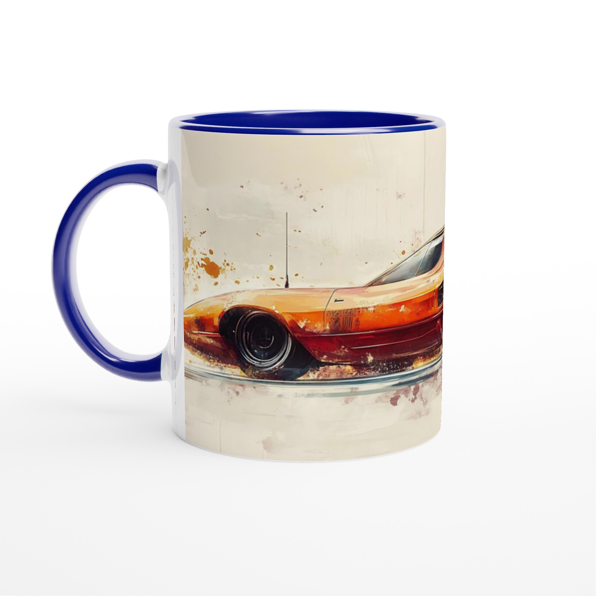 Abstrakt Sportbil Keramikmugg - 11 oz Dynamisk Akvarell Design i Valfri Färg 7 d857d16a-2606-49bb-8254-3e8067cee859