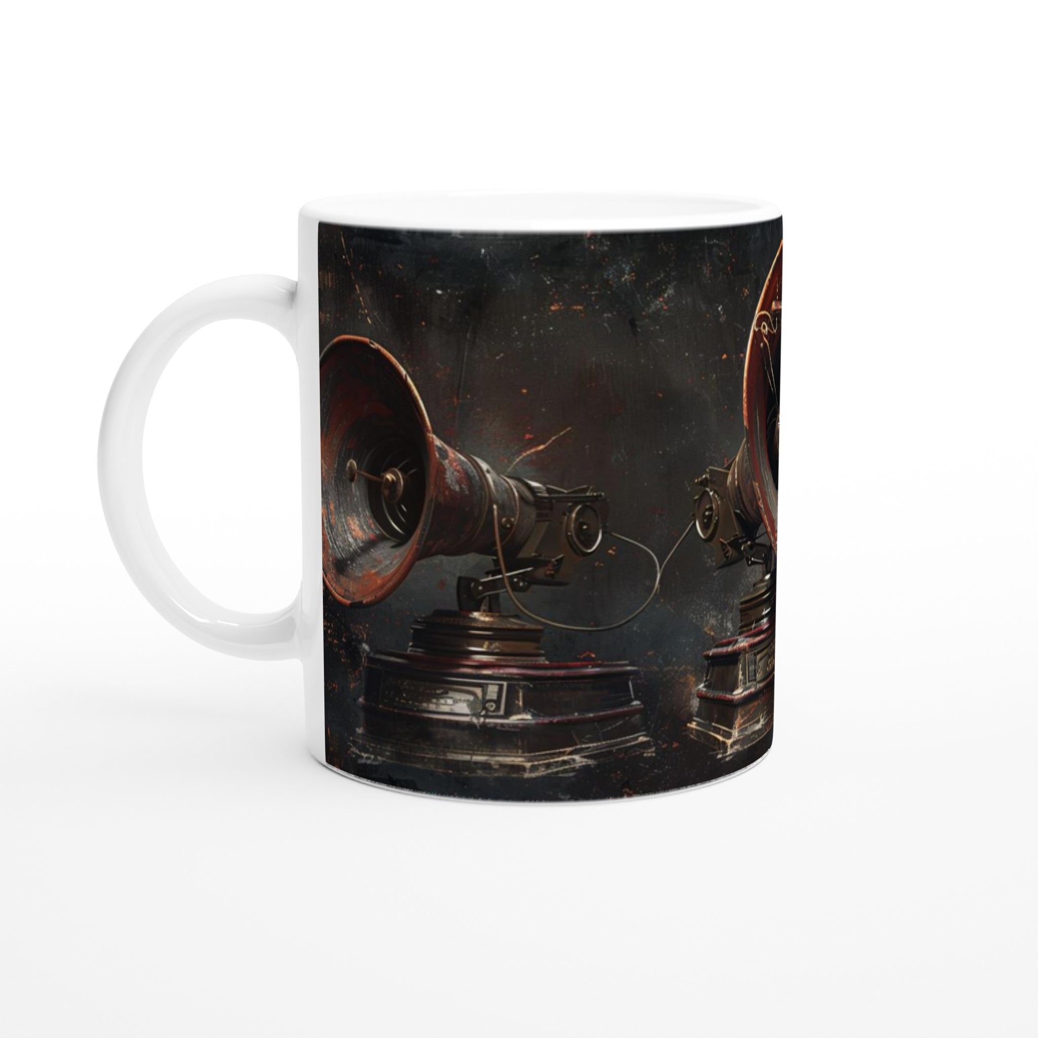 Retro Röst: Steampunk Grammofon Mugg – 11oz Keramikmugg i Sju Färger 1 d87b0457-26da-4607-aa8e-3897af613a00