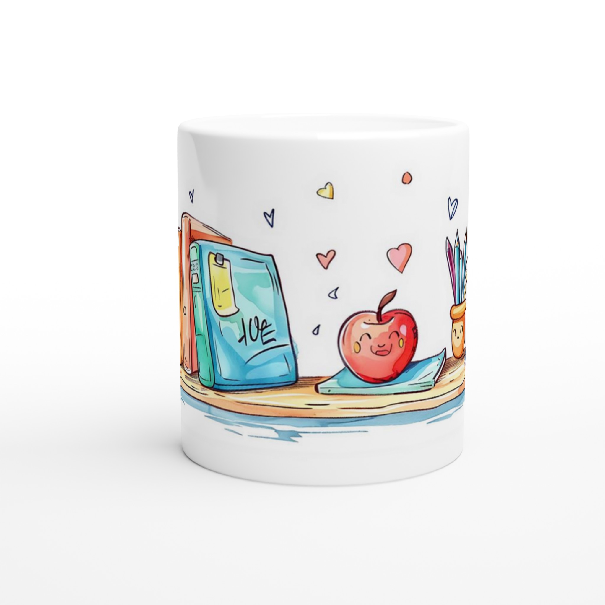 Kreativ Studiehörna – Vit 11oz Keramisk Mugg för Konstnärer & Bokälskare i Lekfulla Färger 8 d887a129-49ee-4ae2-ba0f-4c6238c9c143