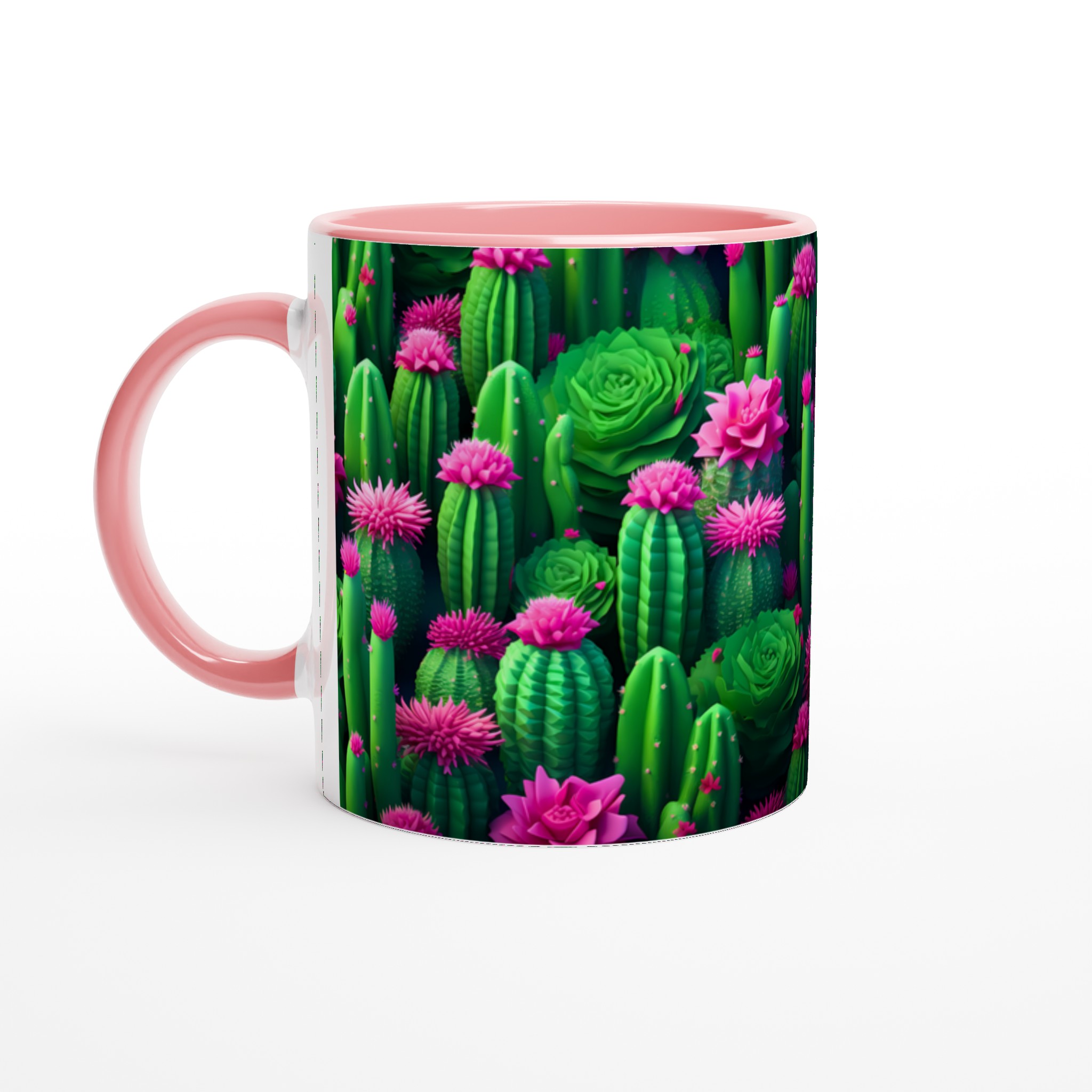 Kaktusblomster Mugg – Levande Rosa & Grön Design i 11oz Keramik 6 d8b46917-e0da-48f0-8aad-d77d87421db1