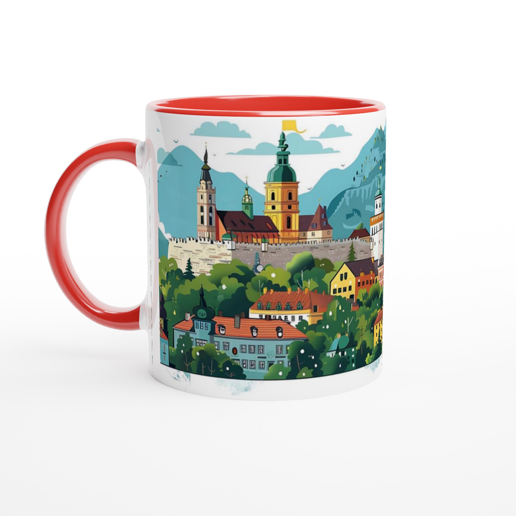 Europeisk Stadsmugg - Charmig Urban Panoramadesign i Din Valfria Färg, 11oz Keramik 2 d9328bb9-6ff9-43f4-ab83-de74e9c1978e