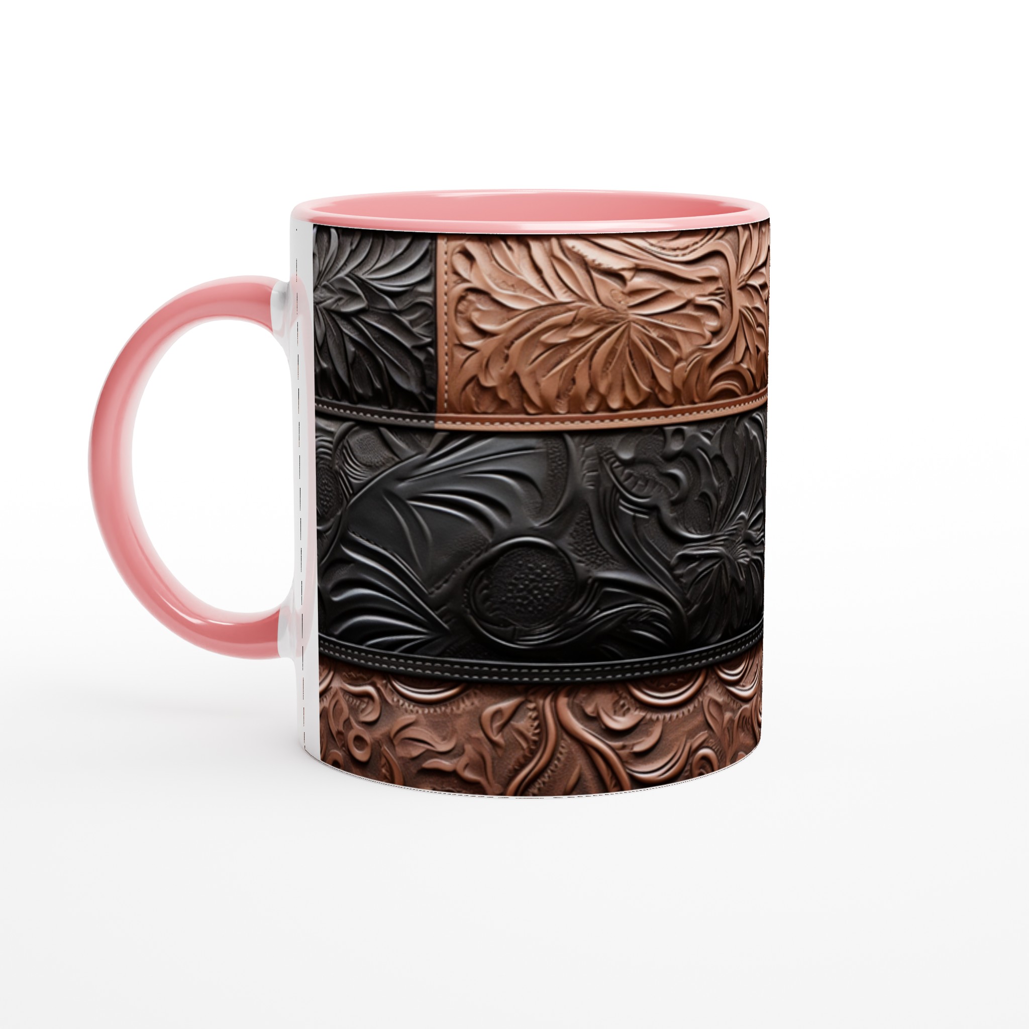 Mugg i präglat läderlook – Robust 11 oz keramikmugg i rustik design, perfekt för hem & kontor 6 d9385a0c-e013-40c6-9446-f1738e6c1f12