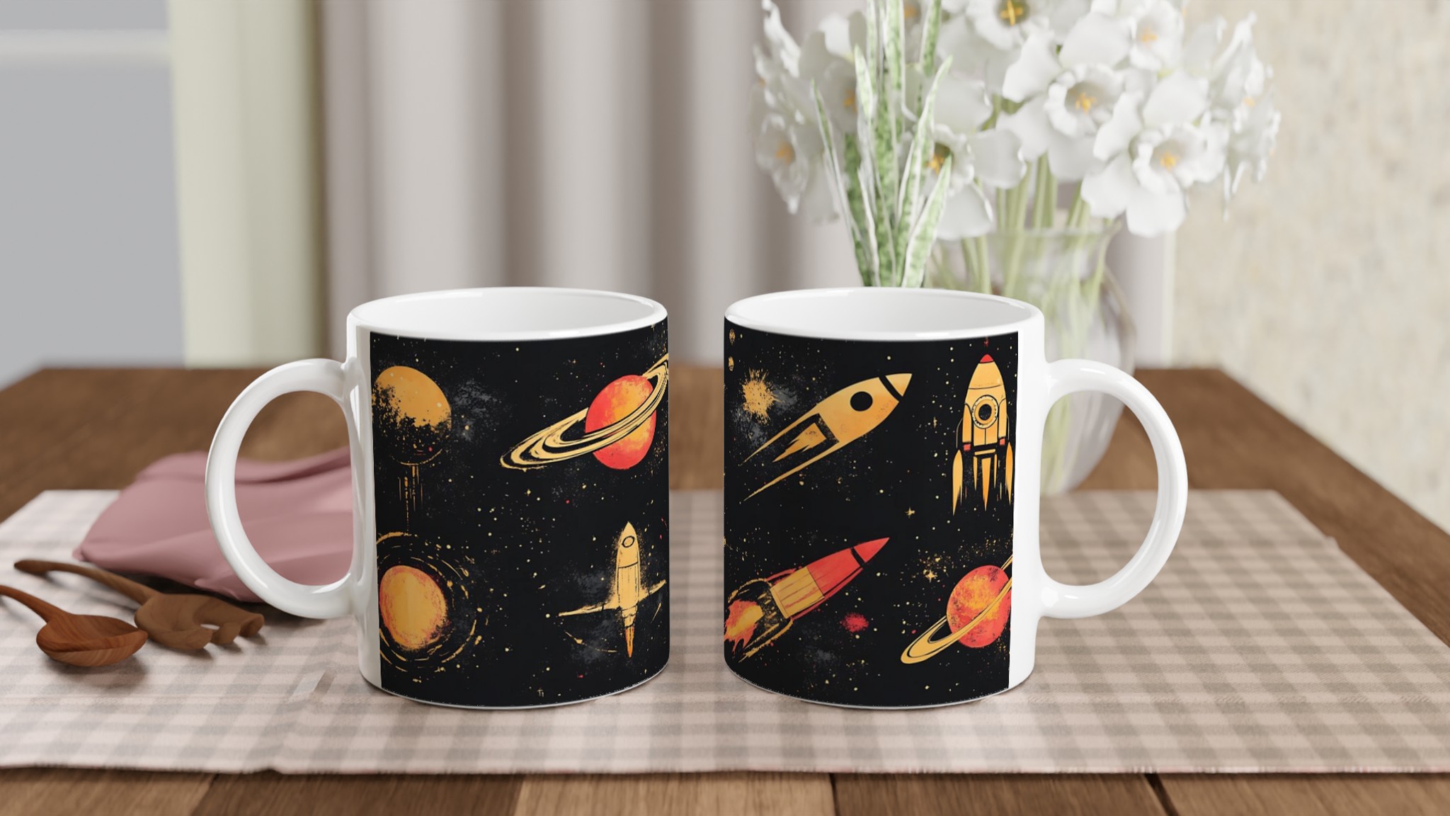Kosmisk Äventyr Mugg – Rymdskepp & Planeter i Rustik Stil – Välj Din Färg! 10 d9561fab-3e58-48f0-8a2a-11c9cf69a8d1