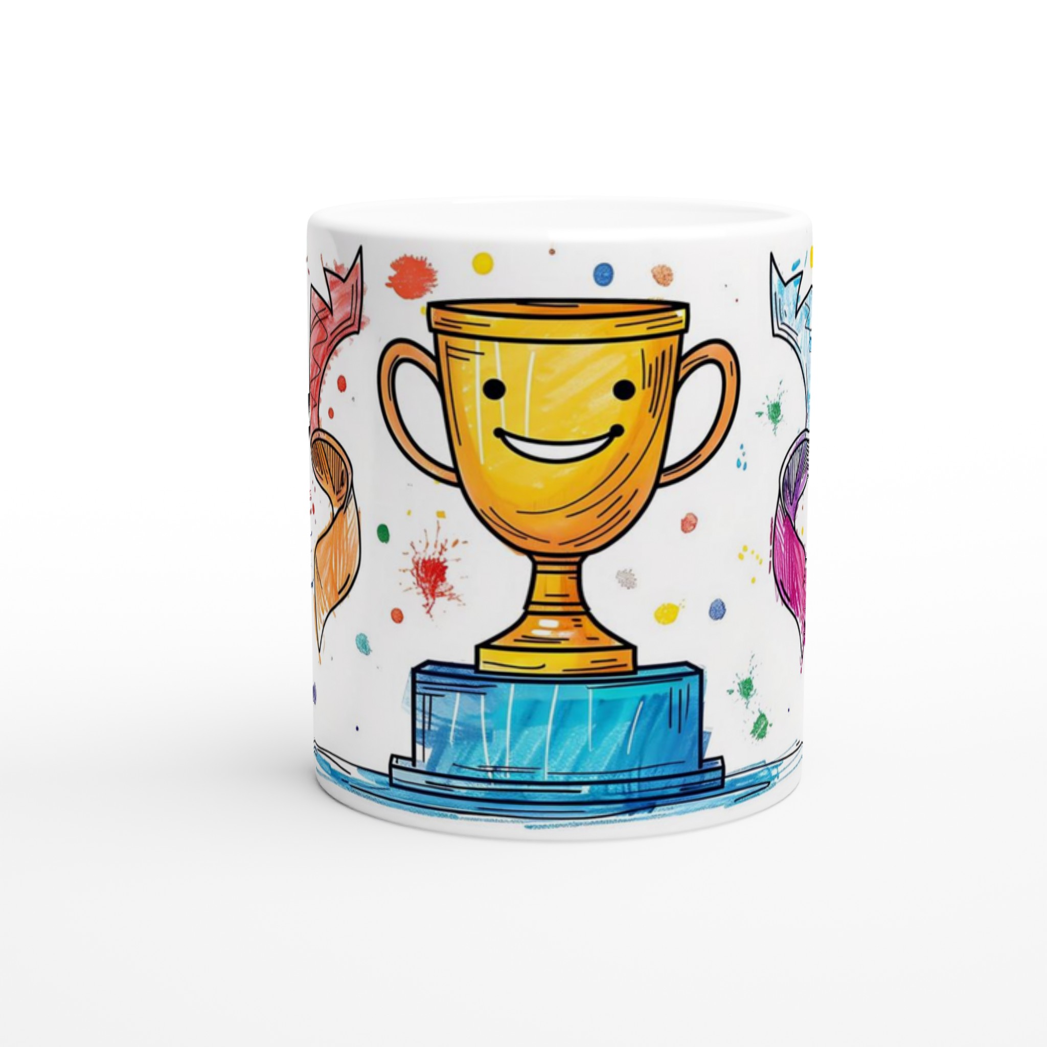 Vinnarmugg med Glad Trofé & Färgsprakande Krita Design – 11oz Keramisk Mugg i Valfri Färg! 8 d960bae1-2755-4199-aef2-630c8302c780
