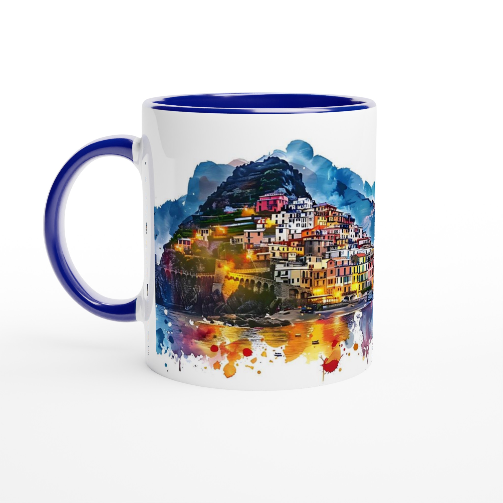 Italiensk Kustby Akvarell Mugg - Färgstark Keramikmugg, 11oz 4 d9655bc0-5369-45e8-8ce4-045978041d0c