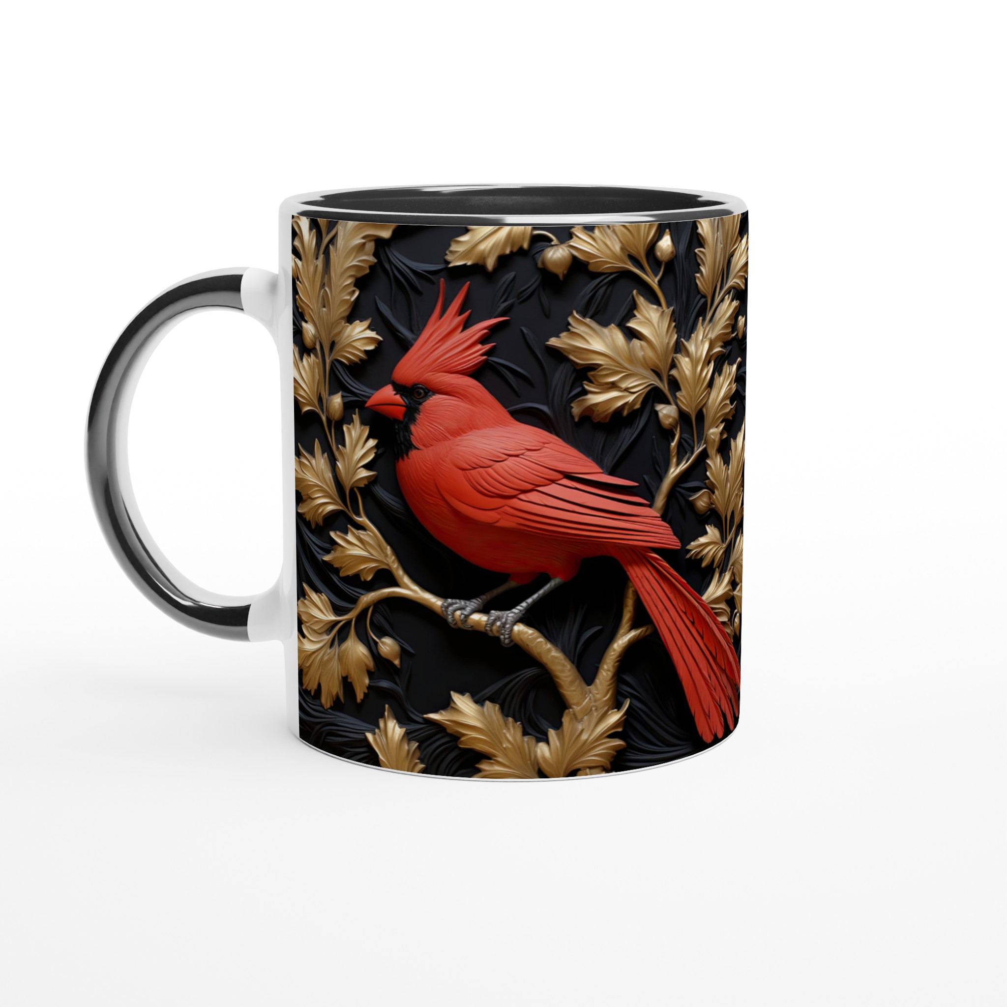 Elegant Vit 11oz Keramisk Mugg med Klassisk Rödhakad Domherredesign i Sju Färgval 7 d9a96be4-8a96-4e49-8d4a-c5ccfaddf599