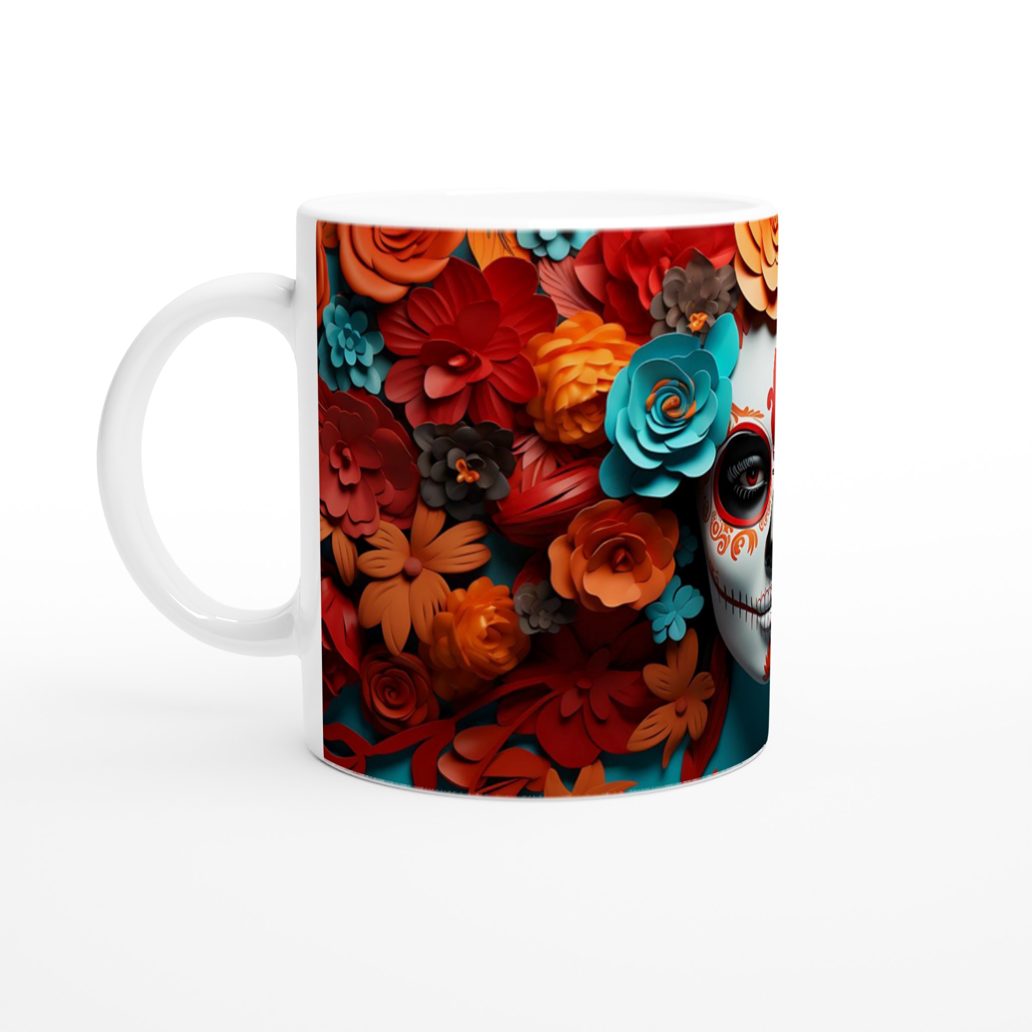 Färgsprakande Día de los Muertos Mugg – 11oz Keramikmugg för kaffe och te i din favoritfärg 1 d9cffa3d-f7ab-483b-ad92-b857119758ef