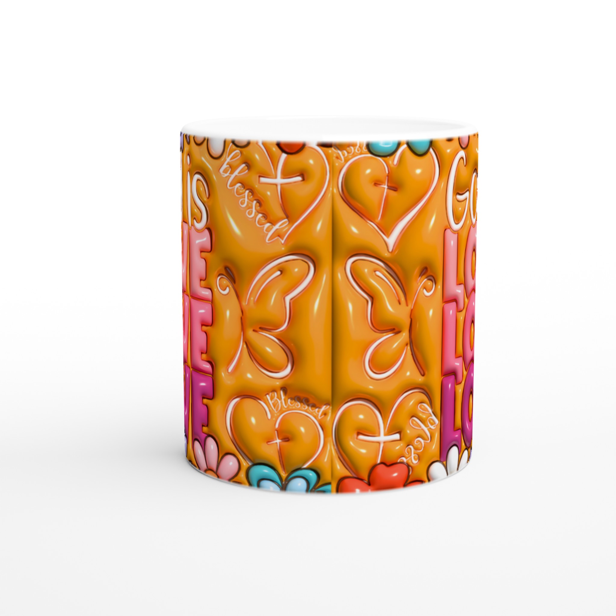 God Is Love & Blessed Ceramic Mugg – 11 oz i livfulla färger 8 d9e395a8-e1fd-4589-b13f-0482d8bc8d84