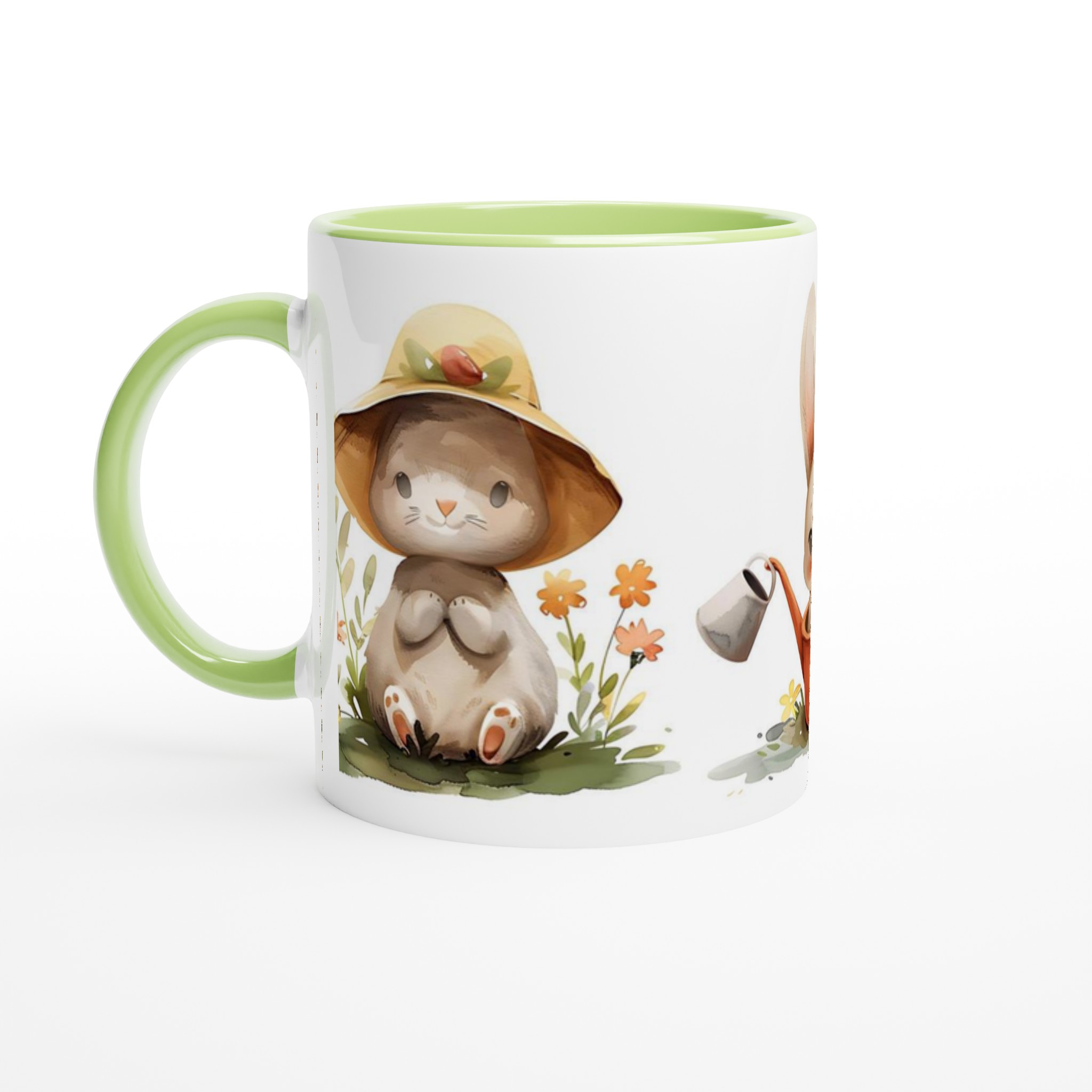 Söta Vattenfärgskaniner 11oz Keramisk Mugg – Perfekt för Påsk & Vårfika i Valfri Färg! 3 da19555f-8242-4e70-a951-203b61ee1161