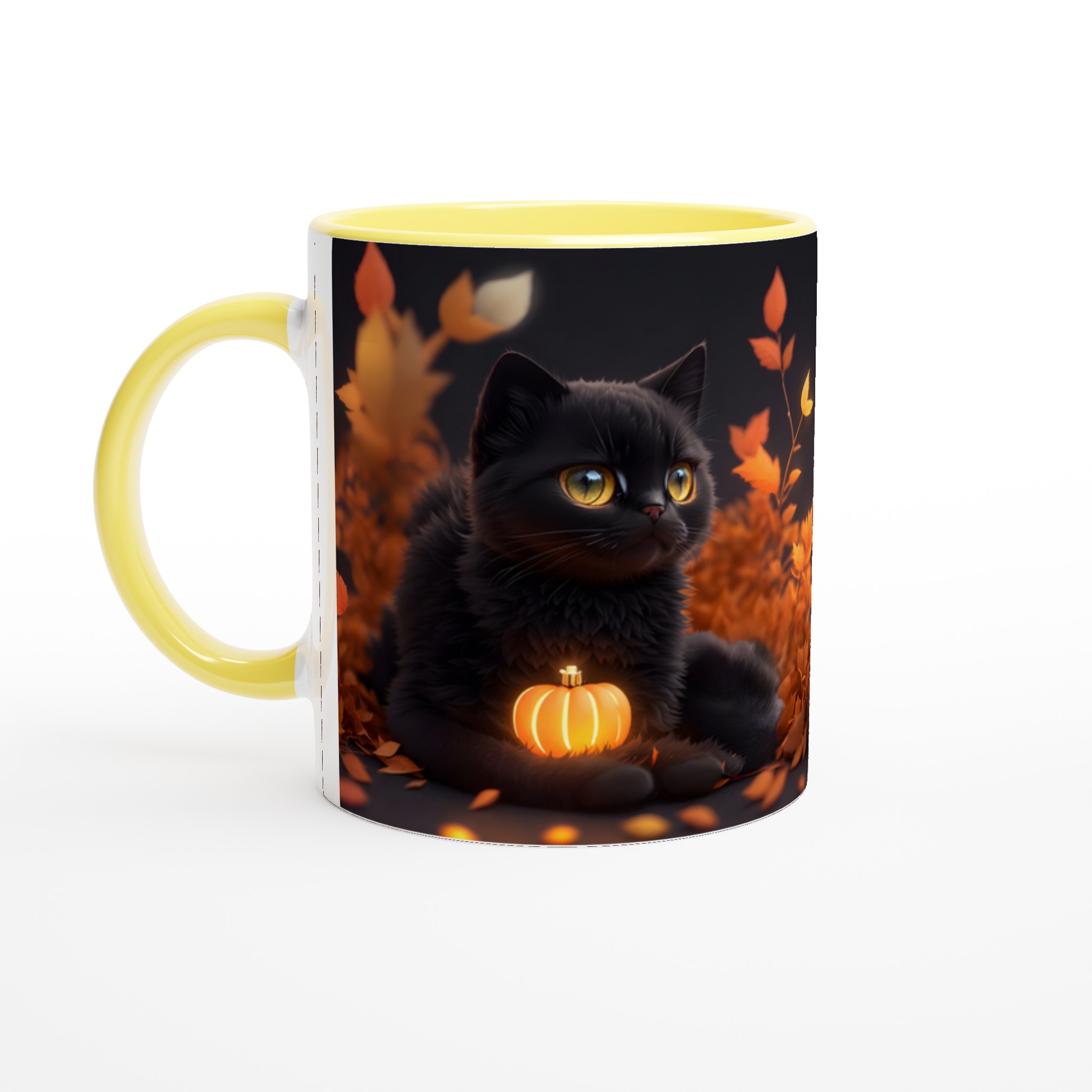 Mystisk Svart Katt Halloween Mugg – Perfekt för Höstens Mys, Välj Din Färg! 6 da972c49-c71c-444b-b295-e2a88937a758