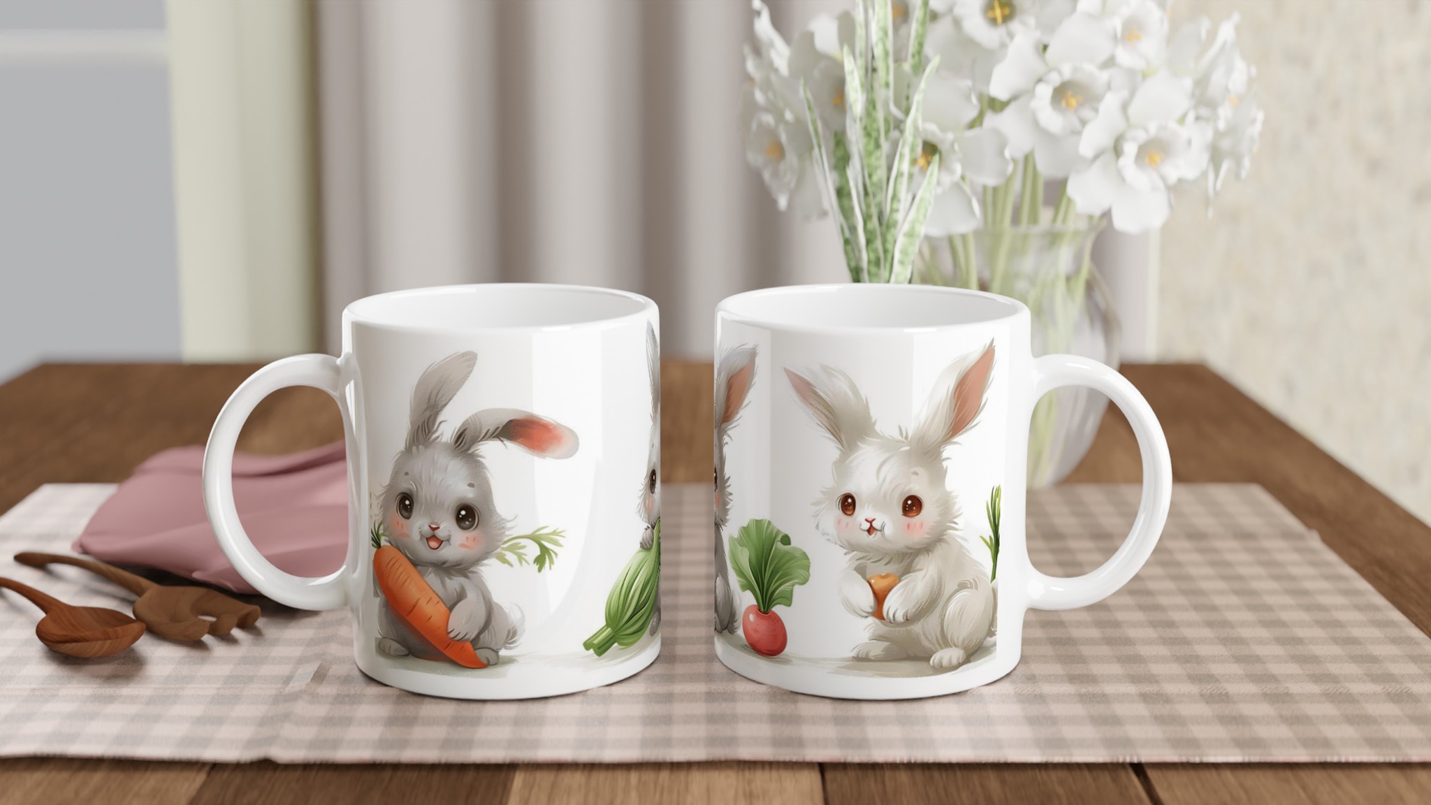 Söta Kanin Vänner 11oz Keramisk Mugg – Personlig design i ditt val av sju färger 10 da984409-ef97-42ce-b3e6-8dd72694a9d1