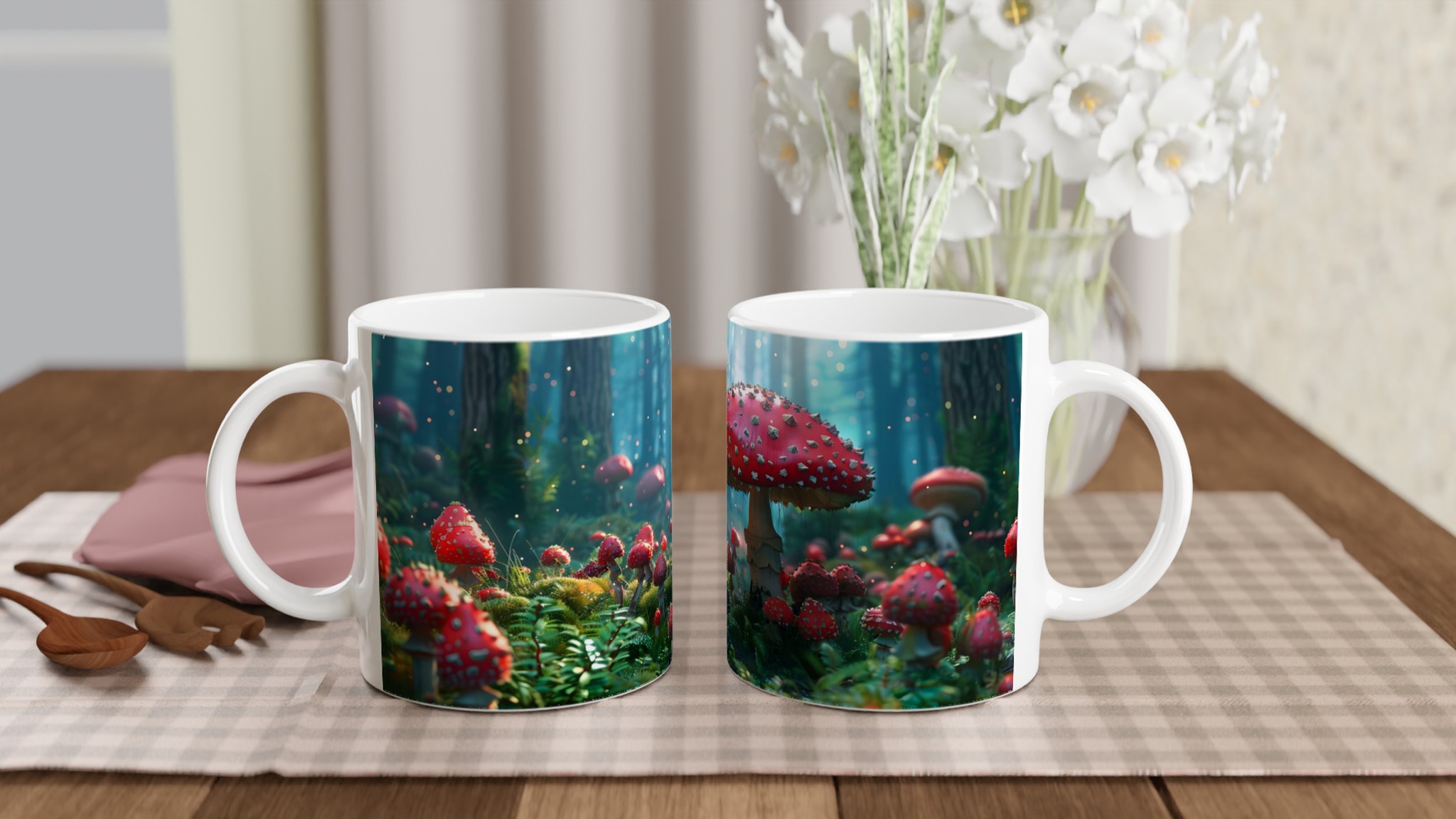 Fairy Forest Fantasy Keramikmugg – Drömsk Amanita Motiv i 11oz för din Kaffestund 10 dac0697d-f70d-4b58-9475-159671a1c836