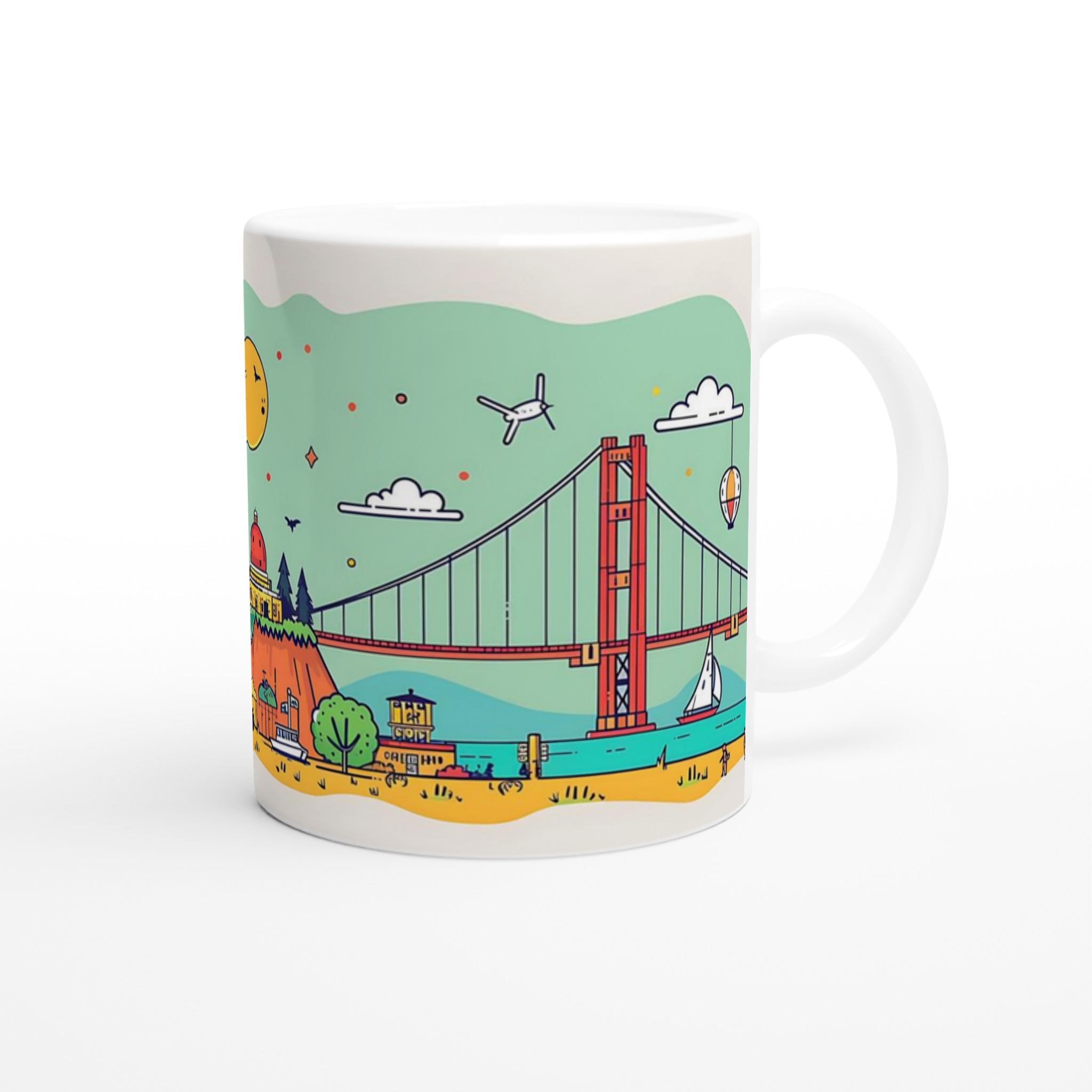 San Francisco Skyline Mugg – Charmig & Färgstark Keramikmugg, Välj din favoritfärg! 9 dae8ec2d-0e0e-40b1-b734-6ad6dbcff750