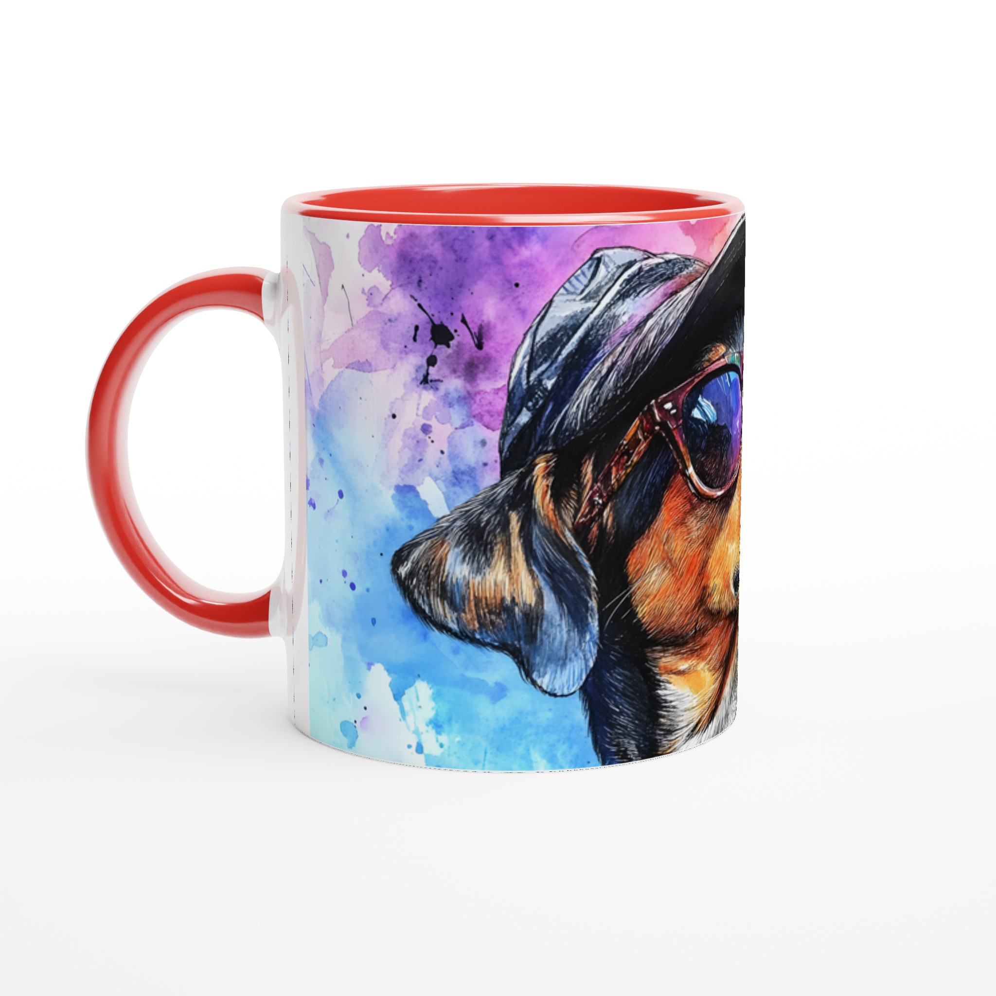 Cool Dog Watercolor Art Mugg – Färgstark 11oz Keramikmugg i ditt val av 7 nyanser 5 daf97452-cf0f-40ed-b057-40b33a760bf9