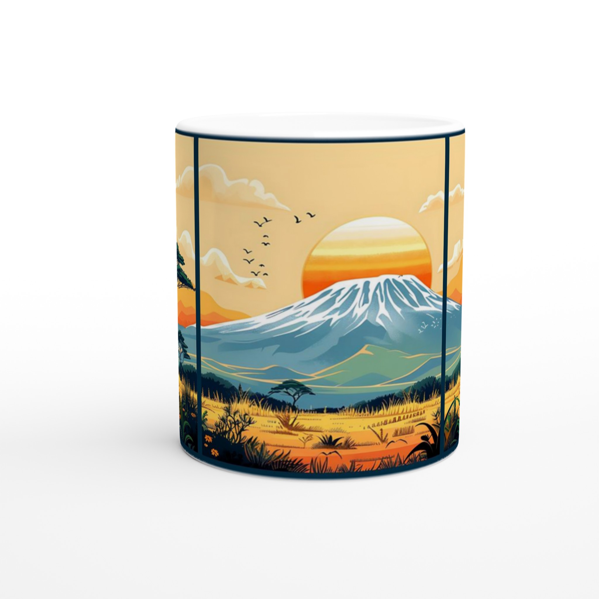 Kilimanjaro Solnedgång: Konstfull 11oz Keramisk Mugg – Välj bland 7 Livfulla Färger 8 db980be0-d0a8-443c-ad07-73c697c4c235