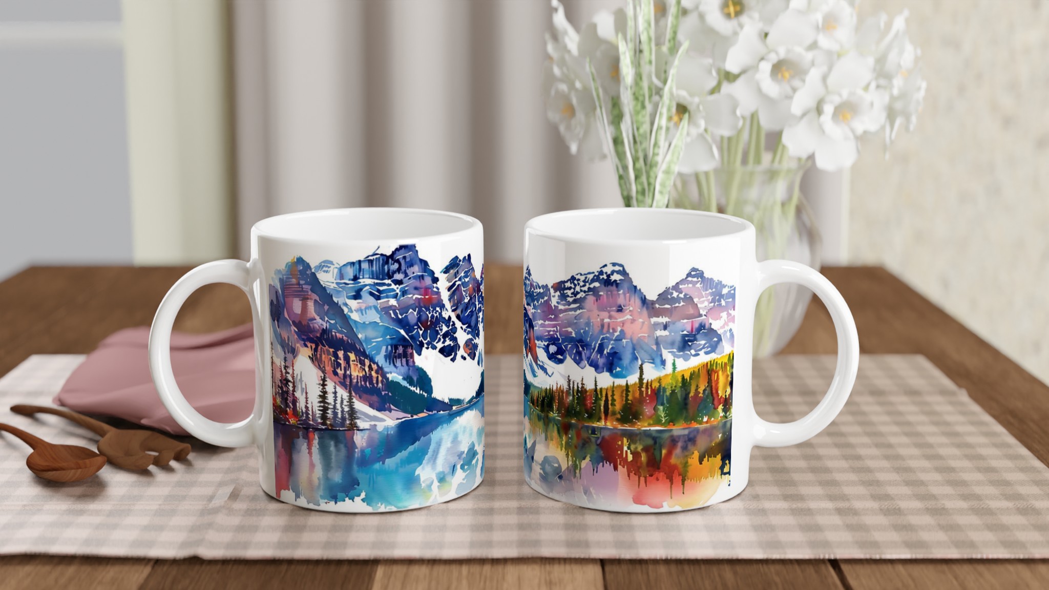 Akvarellberg: En 11oz Keramisk Mugg med Spektakulärt Landskap 10 dba54d19-87ee-40ea-9701-b5642d76dc8c