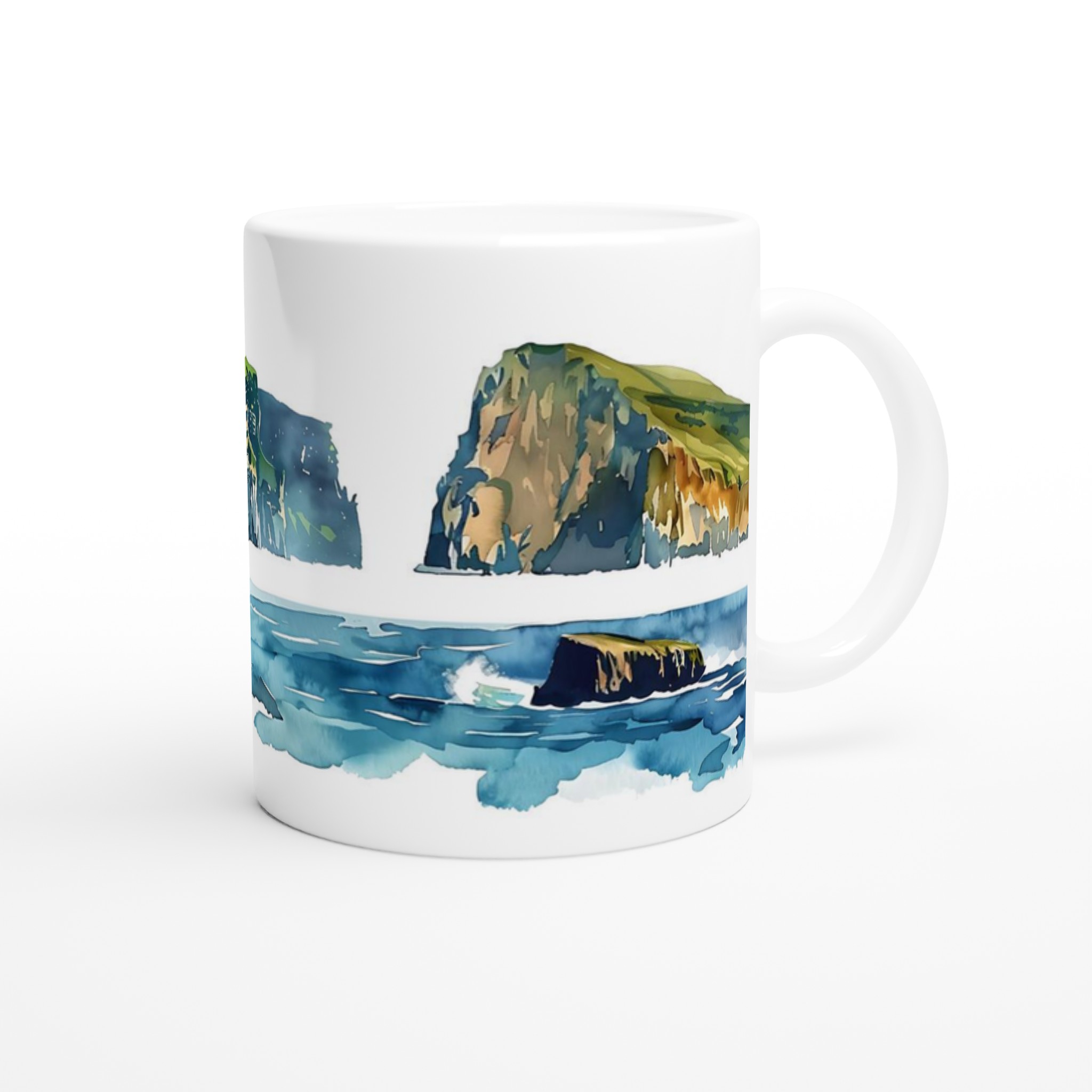 Klippkustens Charm: Akvarellinspirerad 11oz Keramisk Mugg – Välj bland 7 Färger! 9 dbd7e934-20ca-49e7-9983-cd23e5fc41c8