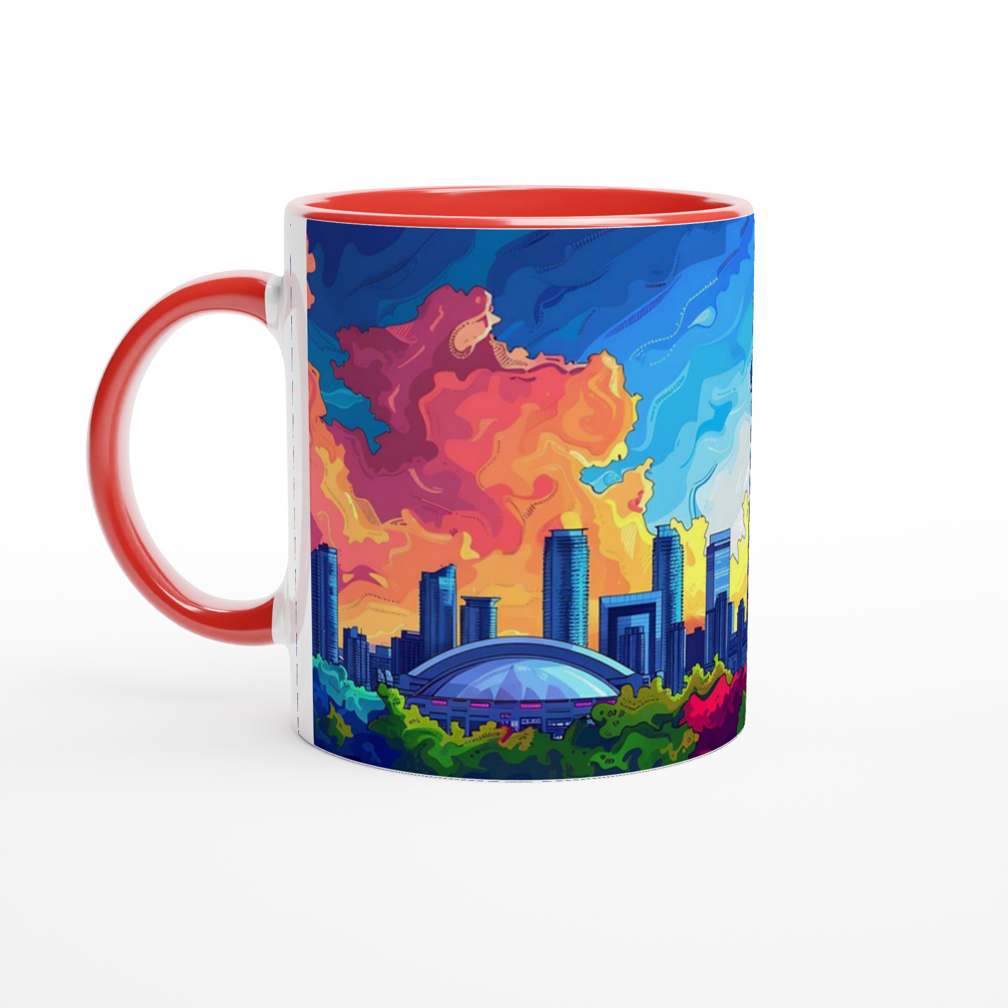 Toronto Skyline Abstract Art Mugg – Levande Stadsbild i Pop Art Stil, Välj bland 7 Keramiska Färger 2 dbf2af0c-37c9-4b17-a342-bdda5331ef32