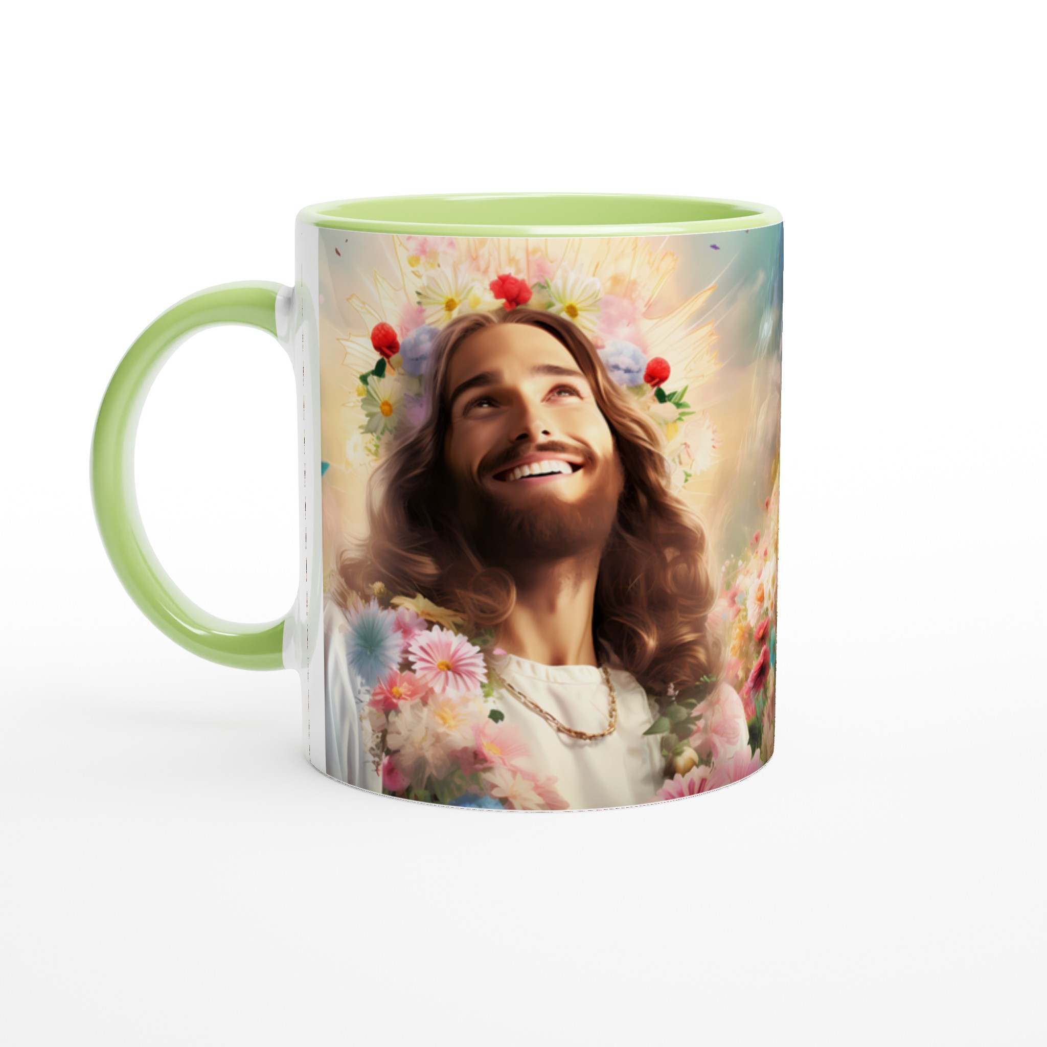 Jesus i Blomsterhav Keramikmugg - En hyllning till glädje & natur i din färgvalda 11oz-mugg 3 dc151deb-3020-4acc-bbd6-e27c1d2633a3
