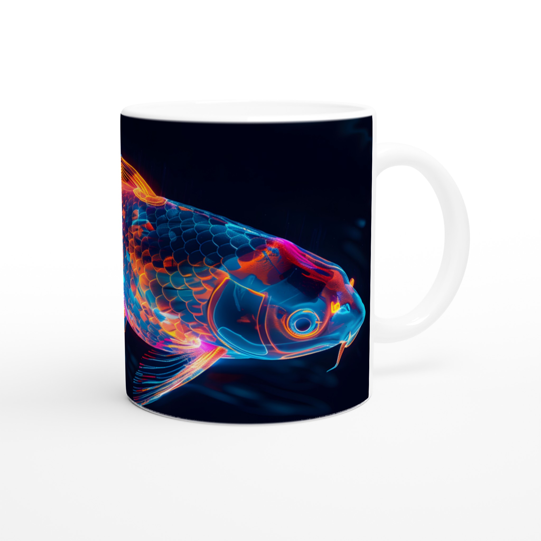 Neon Koi: 11oz Keramisk Mugg – Lysande Fiskdesign i Levande Färger för Kaffe- och Tedrickare 9 dccdc85f-b4ab-4ac3-b03b-61d68b50fc14