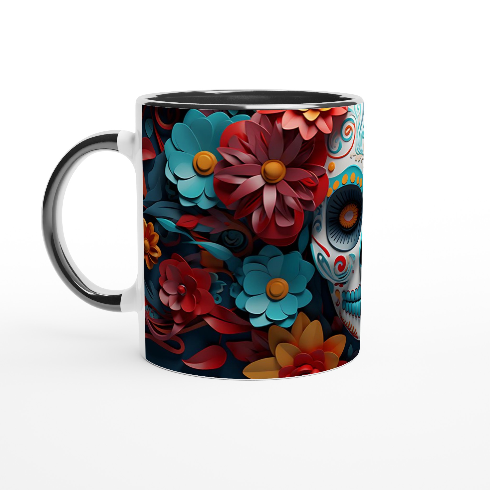 Färgsprakande Sugar Skull Keramikmugg – Perfekt för Día de los Muertos & Festliga Stunder, Välj din färg! 7 dd1faccf-b99c-4815-b11f-bd4362931115