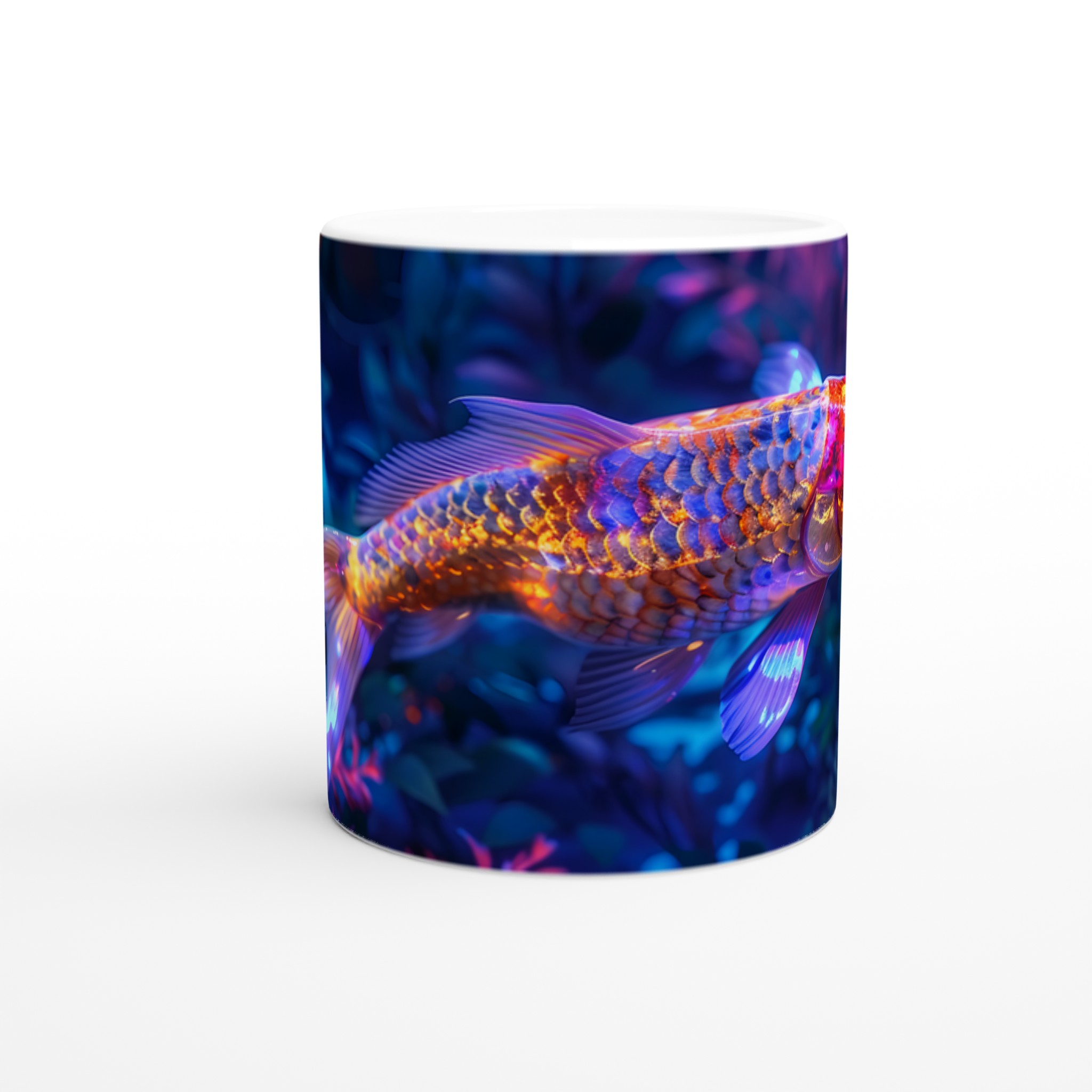 Neon Koi Fisken Mugg – 11 oz Keramikmugg i Hypnotiska Färger, Perfekt för Konstälskare & Färgstarka Tryck! 8 dd88776b-e8cc-4fcd-961f-5d73a4afdde8