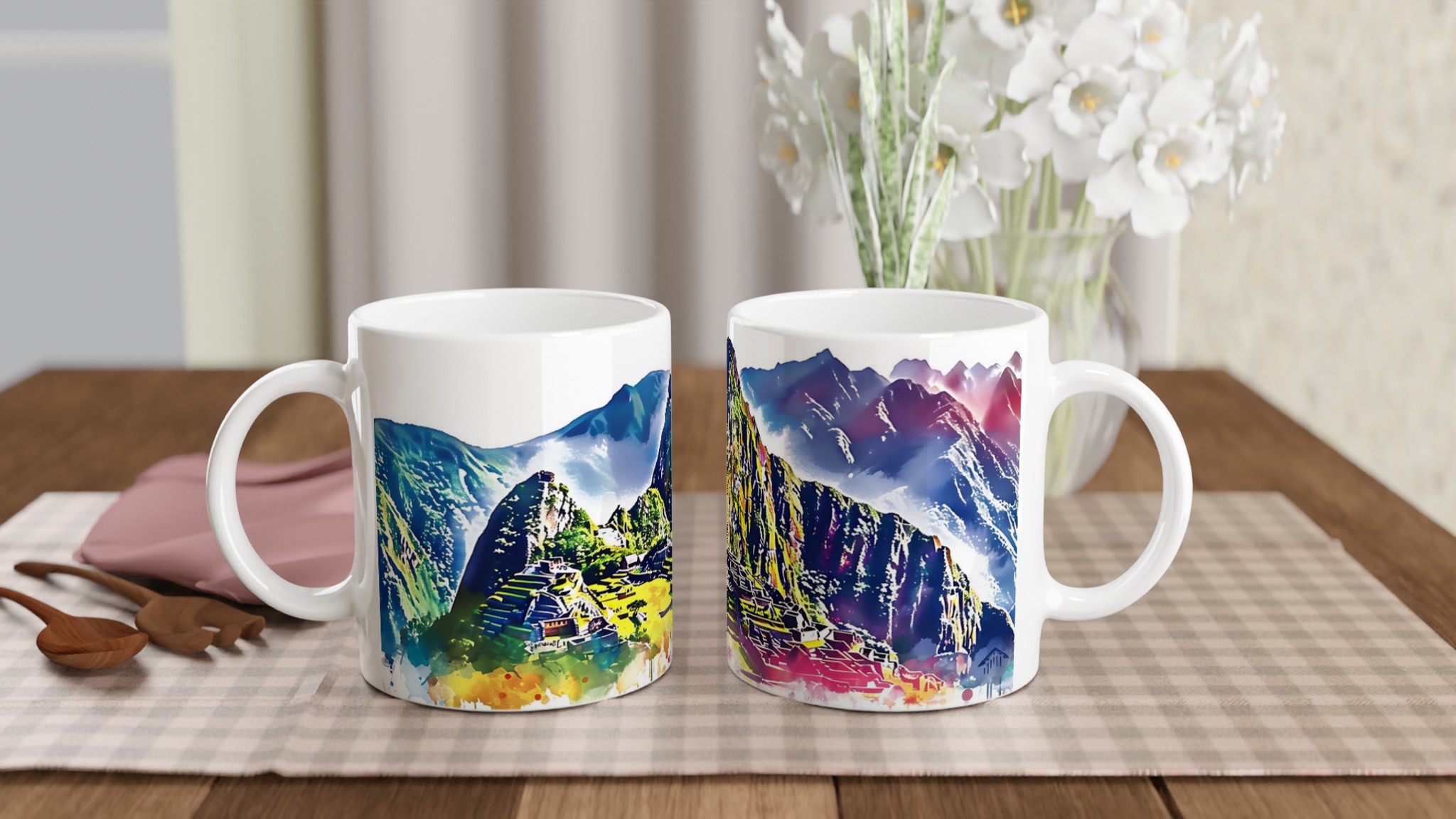 Machu Picchu Akvarell Mugg – Färgsprakande Reseupplevelse i Keramik, Välj Din Favoritfärg! 10 dd99efcf-cb04-4221-83e0-a527a1adcb7c