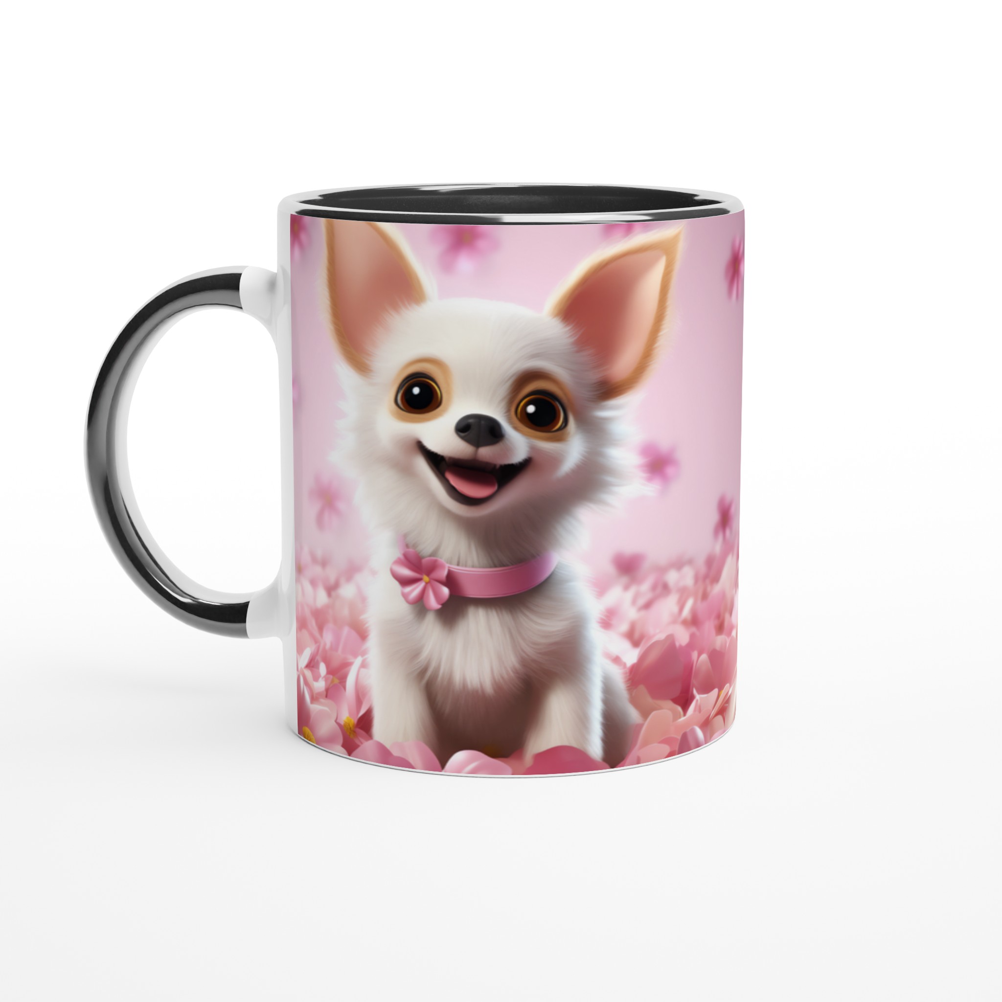 Chihuahua Drömmugg: Söt Valp i Rosa Blomster – 11oz Keramisk Mugg i Valfri Färg 8 dda4c6b4-2e03-44bf-b4c5-9f1bd677dfc7