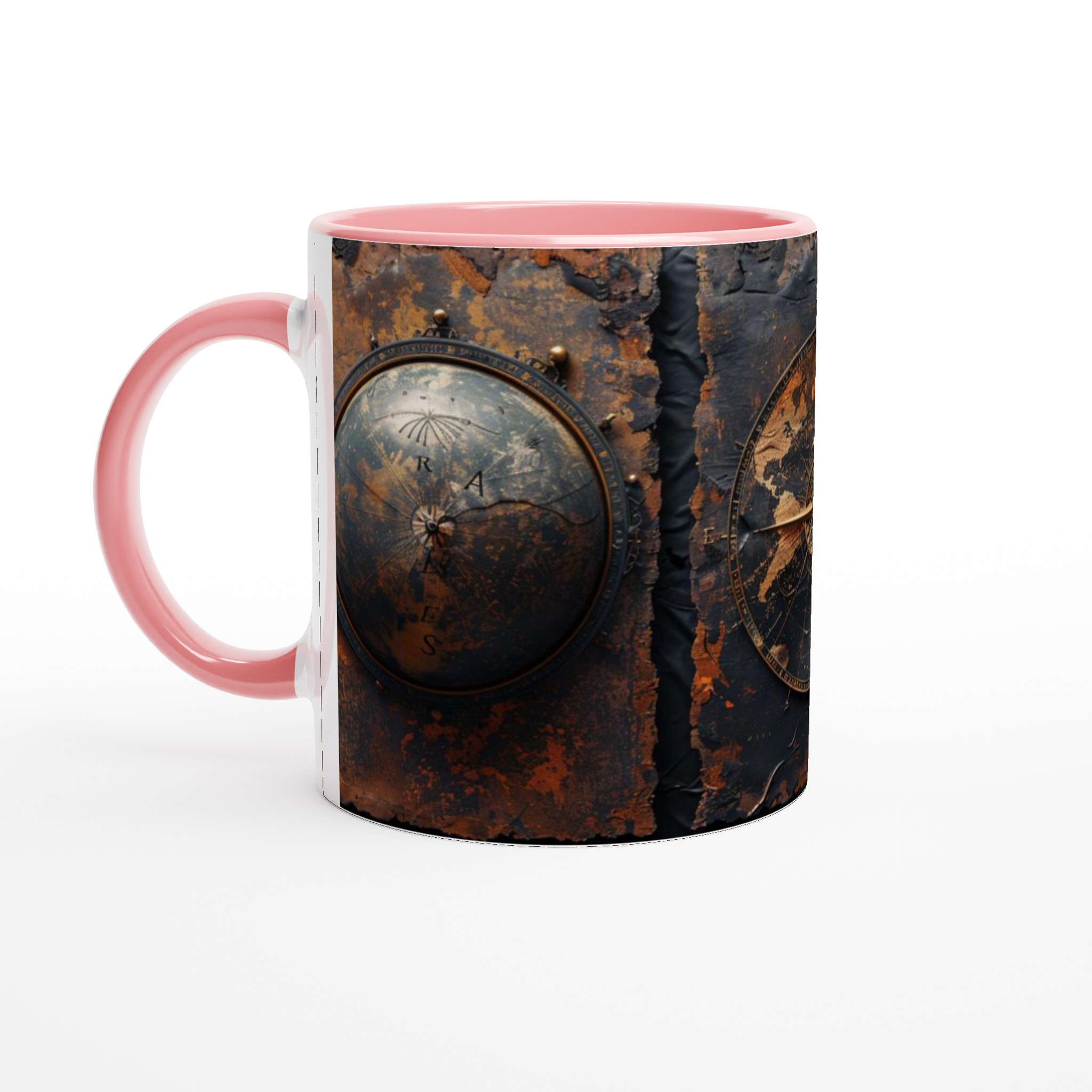 Vit 11oz keramisk mugg med vintage världskarta-design – välj bland sju klassiska färger 6 ddb6b9ba-ed41-4741-9e48-b4671d6cbf4e
