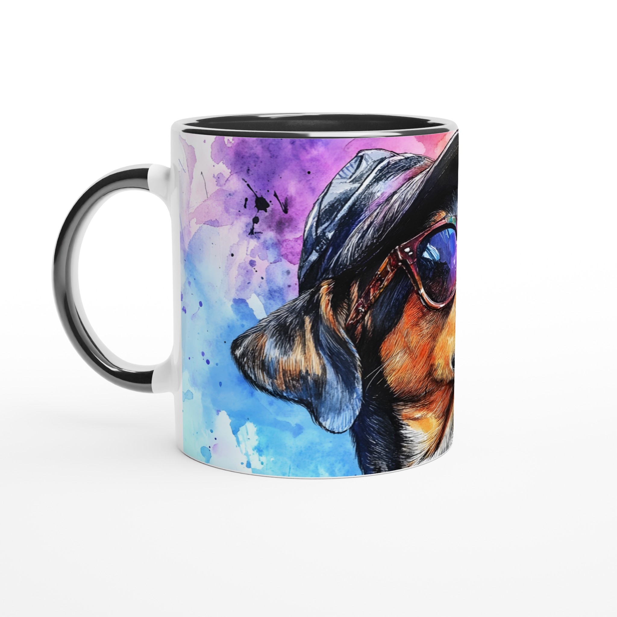 Cool Dog Watercolor Art Mugg – Färgstark 11oz Keramikmugg i ditt val av 7 nyanser 4 ddd9f9df-3033-4995-9ea6-e47f8272e2e9