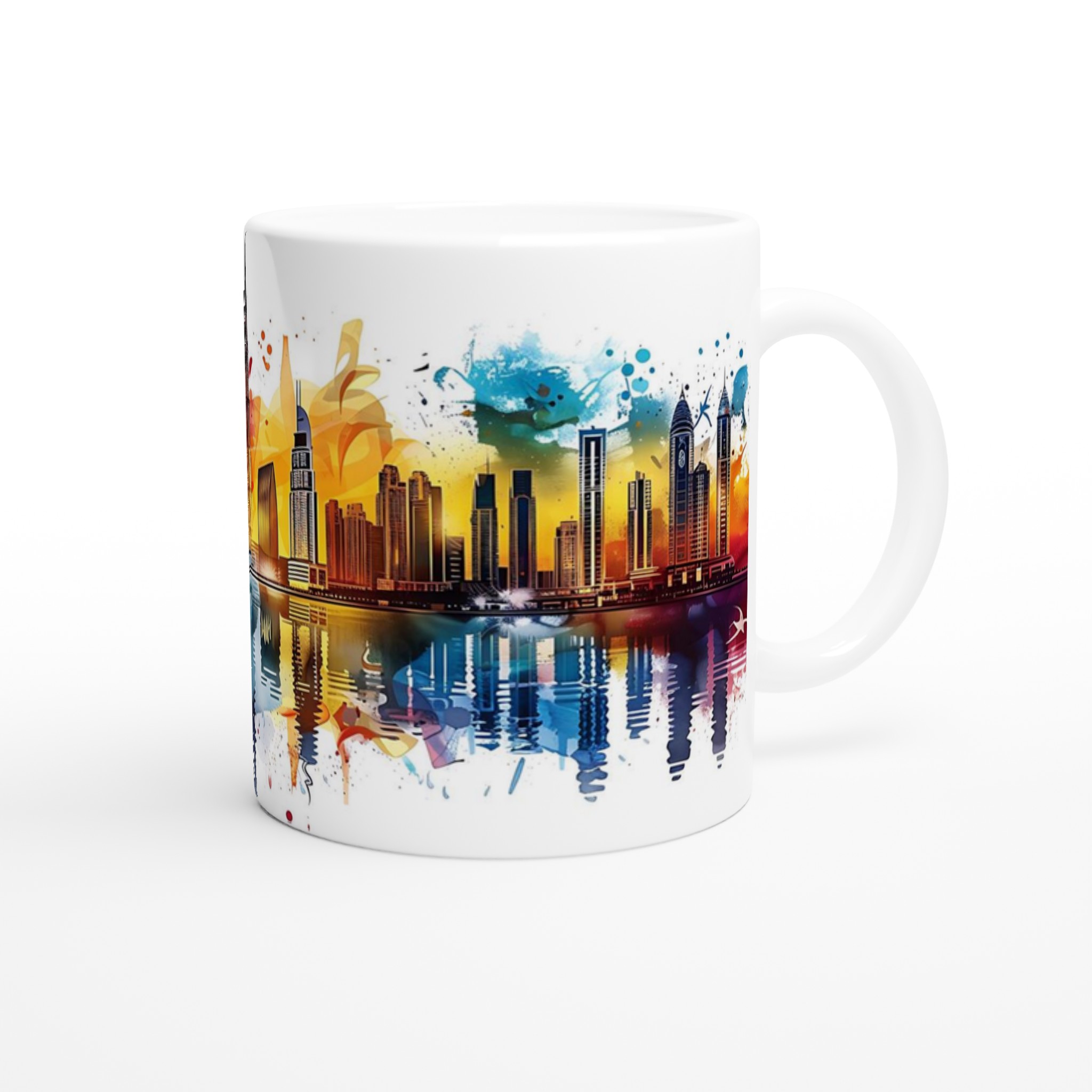 Dubai Skyline Akvarell Mugg – Färgstark Keramisk Kaffemugg för Kulturella Älskare 9 dddce89d-21b9-4943-9bab-80b5f8528e12