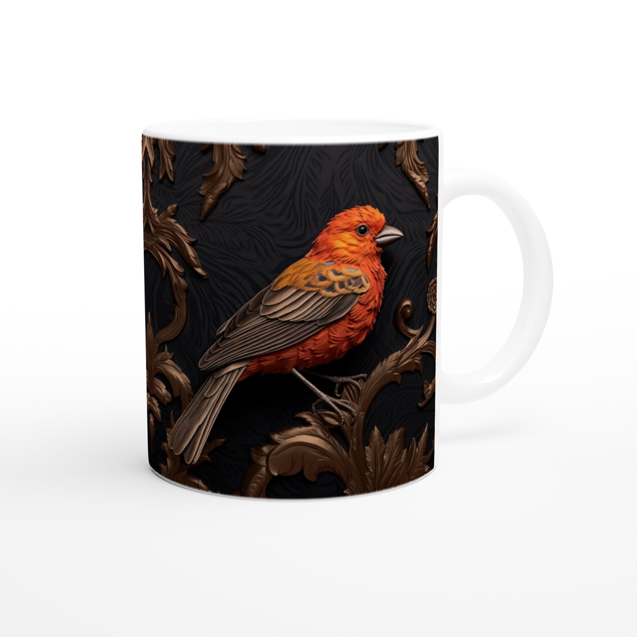 Exklusiv Mugg med Orange Tropisk Fågel – Lyxig Keramik för Kaffe- och Teälskare i Åtta Färgval 9 de2d7ae2-aa28-477b-9809-5cd1ff57ac28