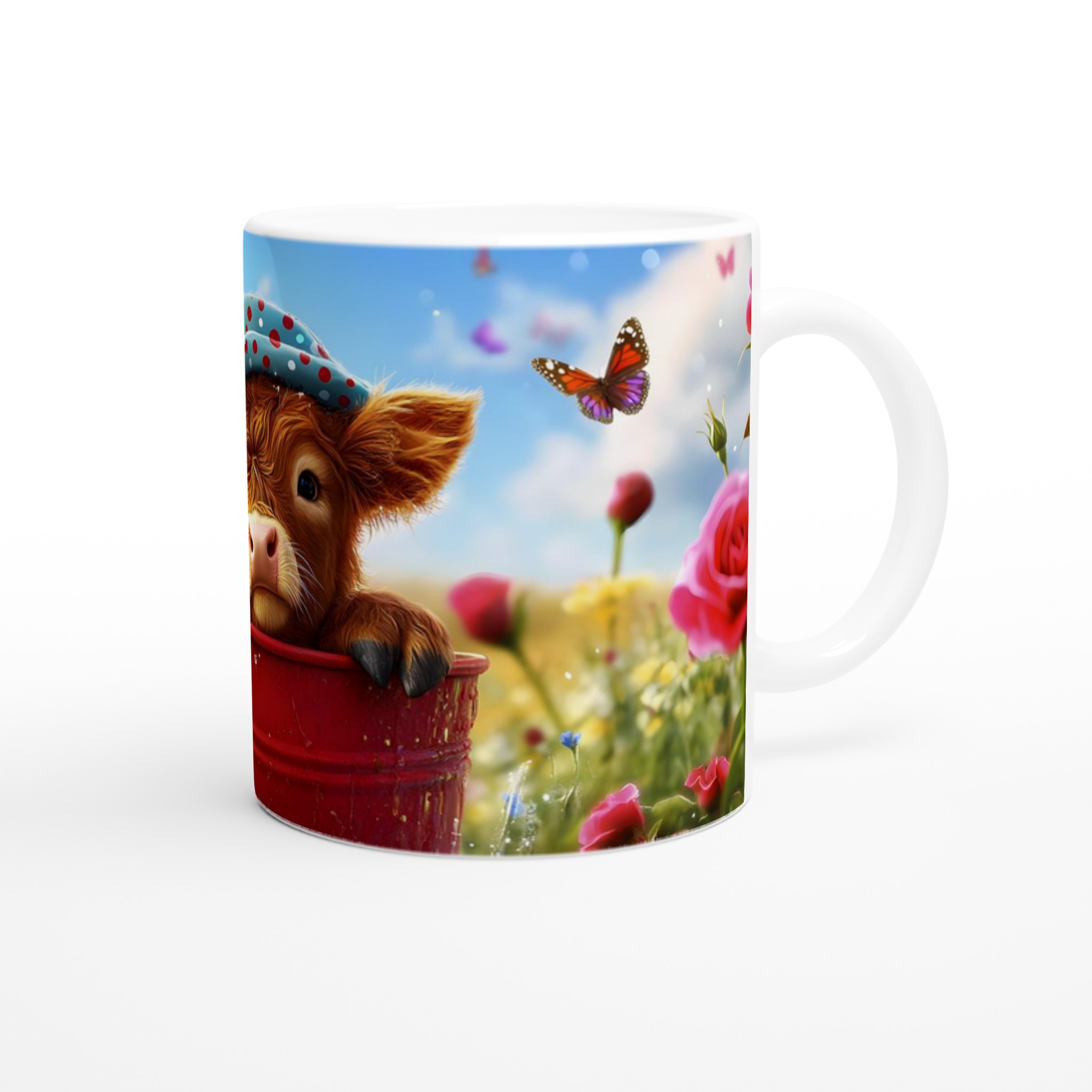 Söt Kalv i Hink - 11oz Keramikmugg | Lekfull Design & Färgstarka Tryck i Flera Kulörer 9 de458140-1be9-4ef1-94d3-d66eca164155