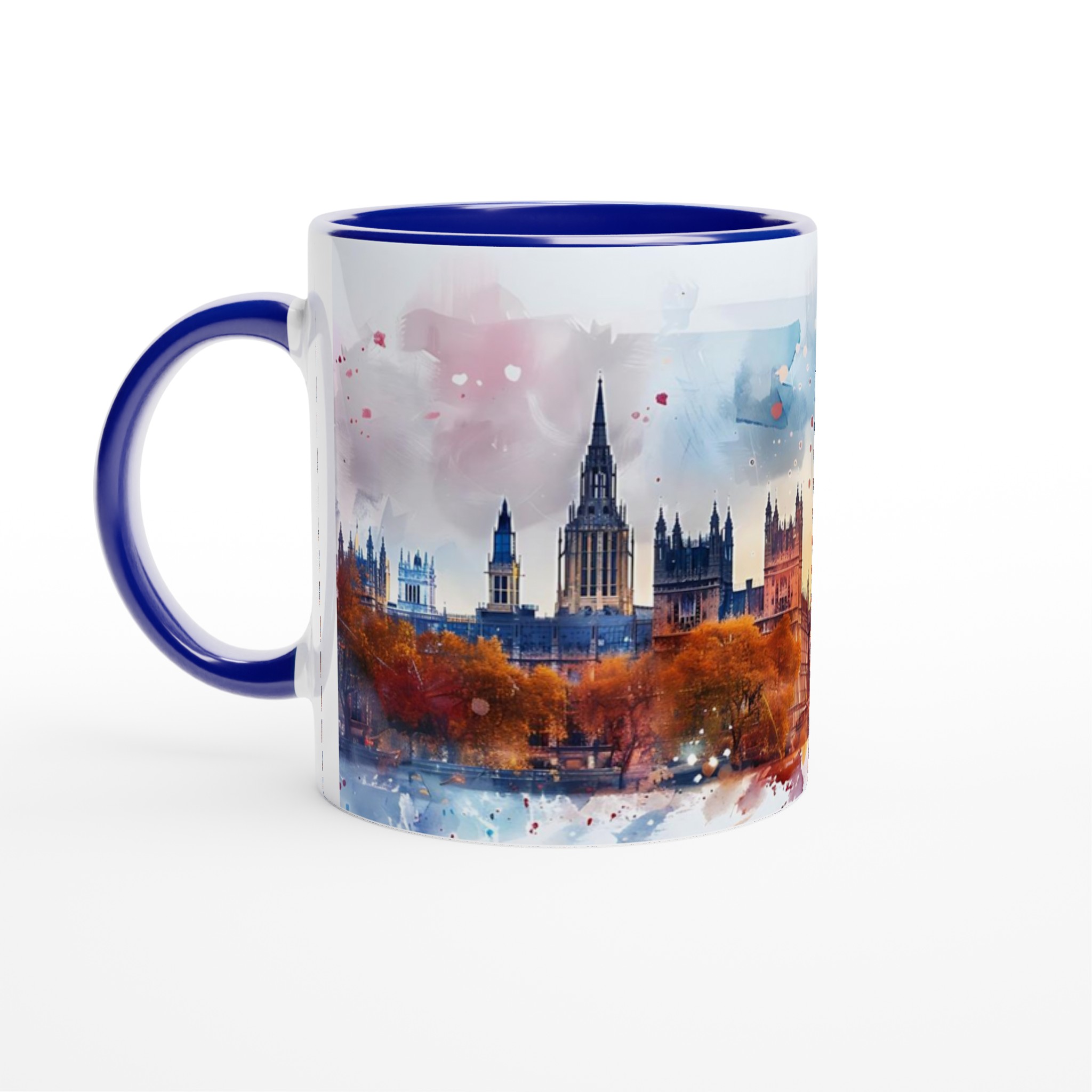 London Watercolor Skyline Mugg – Konstnärlig Silhuett i Klara Färger, 11oz Keramikmugg 4 de4ae3f2-f458-4e52-ab38-8587ac512366