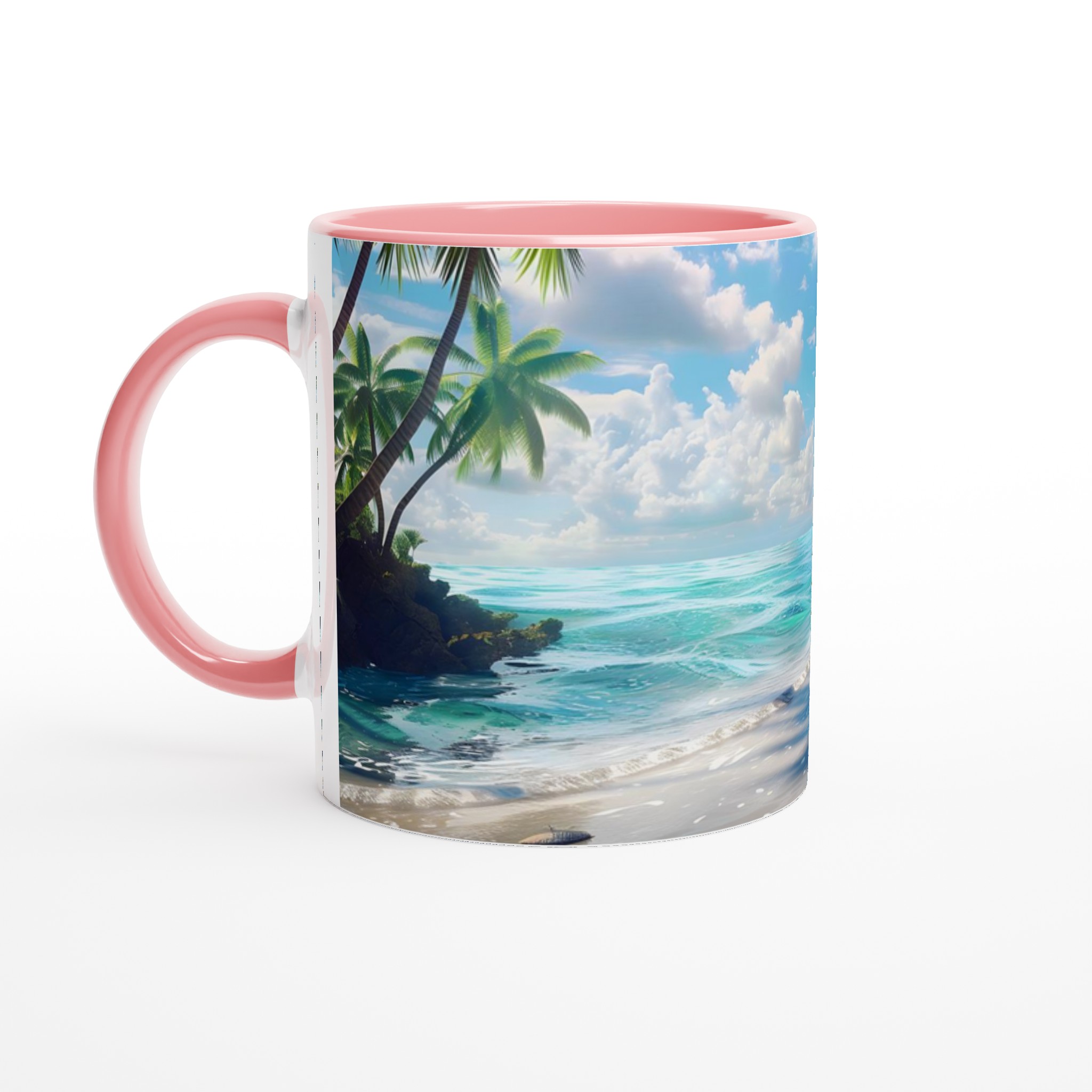 Tropisk Strand Mugg - 11oz Keramisk Mugg med Palmträd och Blått Hav 6 de8c3be0-662f-4a44-9358-2c7ac8fde18a
