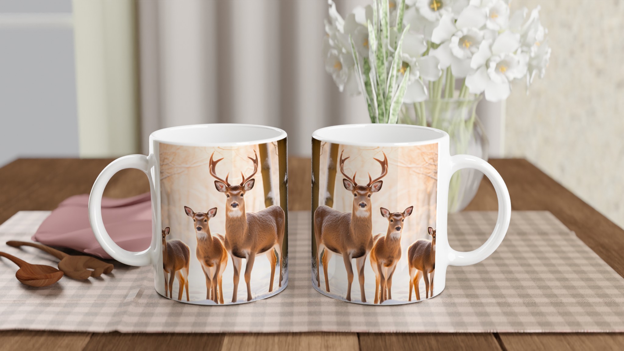 Vinterhjortfamiljen 11oz Keramisk Mugg – Fånga Vintermagin i Din Favoritfärg! 10 dea9345b-ff18-48e3-99e1-2719ccf1fe86