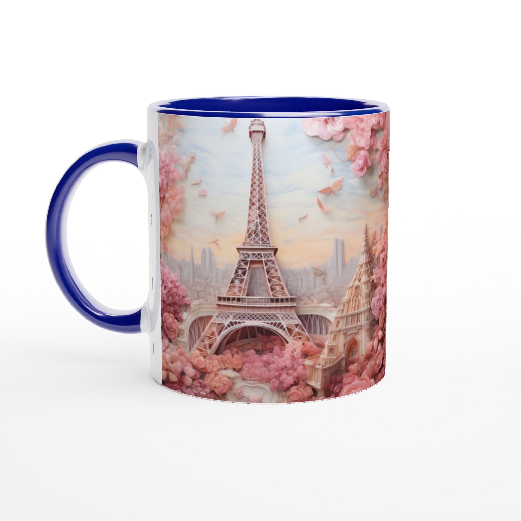Romantisk Paris-mugg – Eiffeltornet i rosa blomsterdröm – 11 oz keramikmugg i 7 färger 4 dedd9a11-7117-41c3-9654-772a6fdf977e