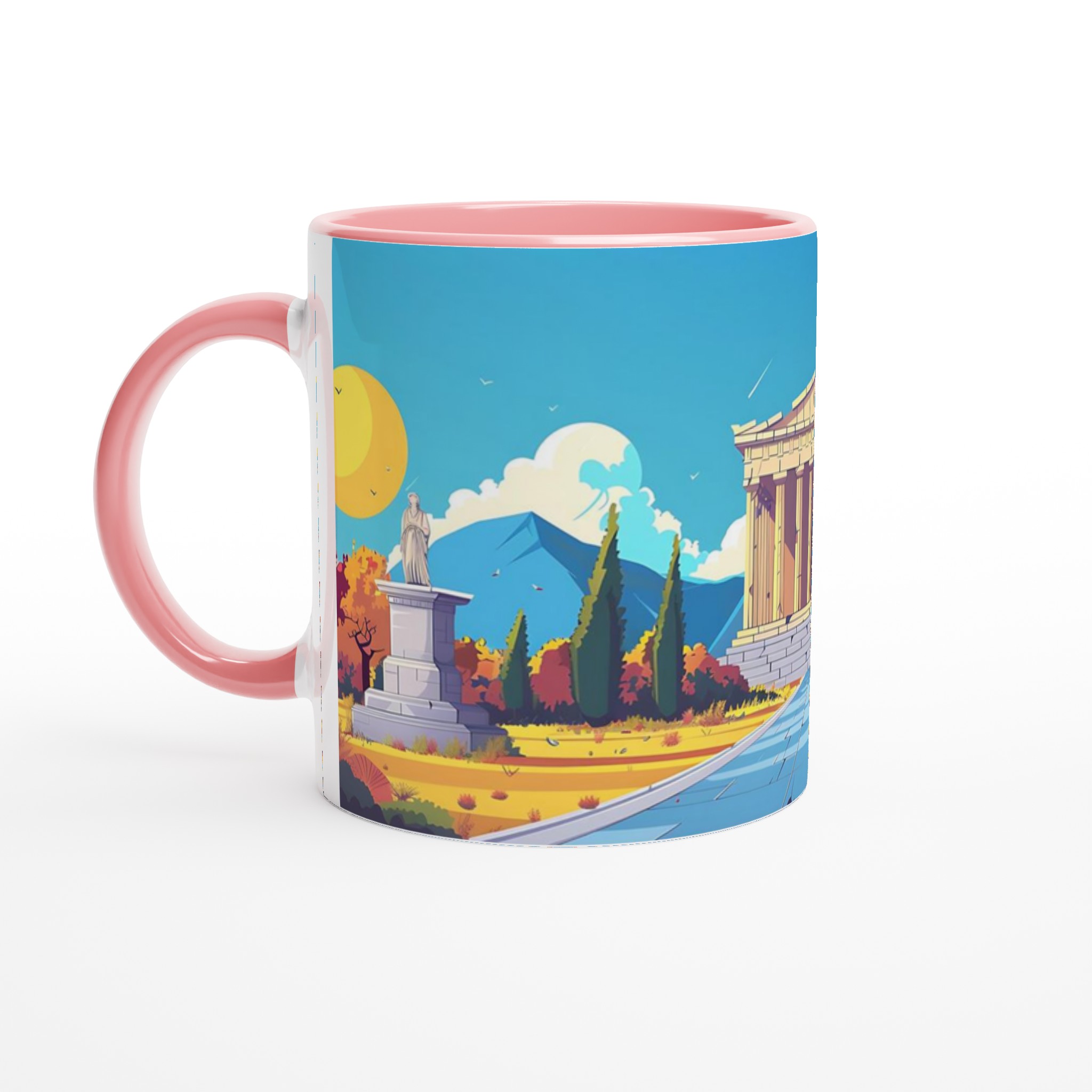 Grekisk Tempel Konst Mugg – 11oz Keramikmugg i Klara Färger för Kaffe & Te 6 df095f03-6557-4029-abe3-2a76eb4338da