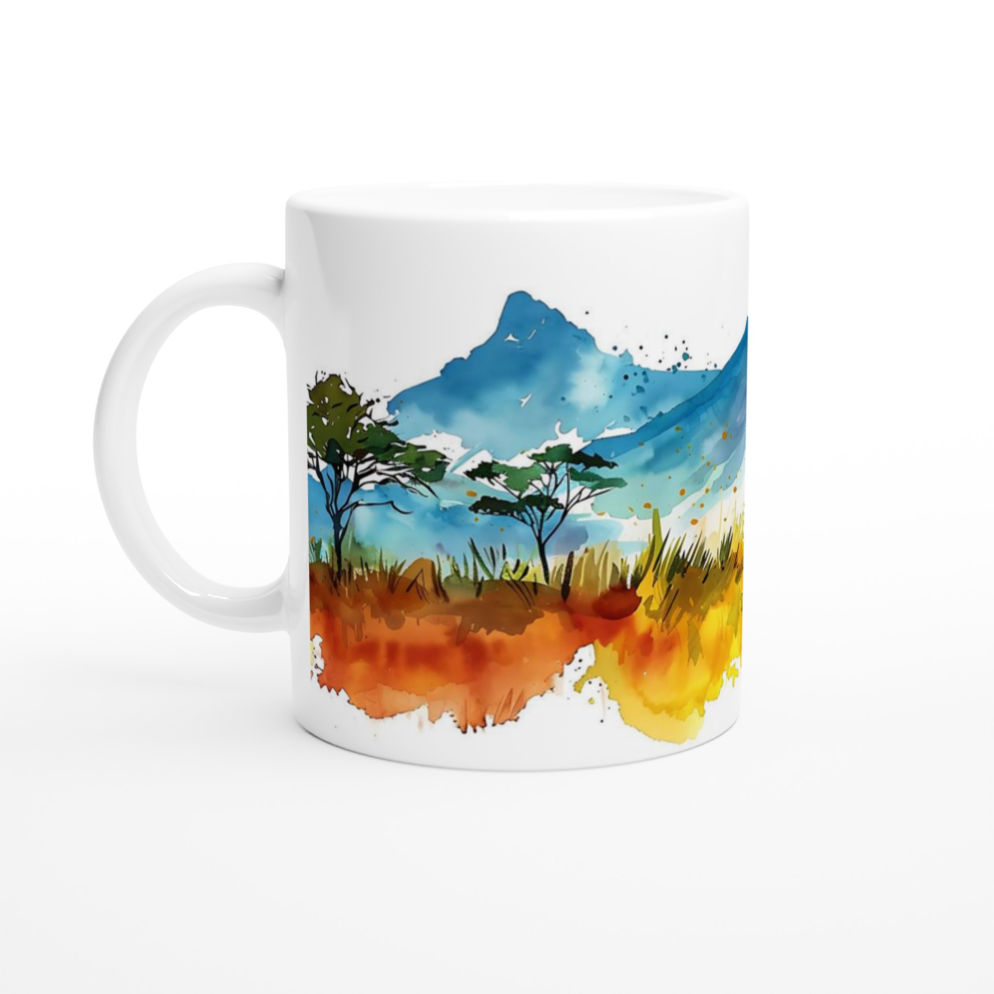Akvarellberg & Savannmugg - Livfull Keramisk Kaffekopp 11oz, Välj Bland 7 Färgstarka Nyanser 1 df23f0ad-f9da-4d9c-848f-d7d7bf5c1e47