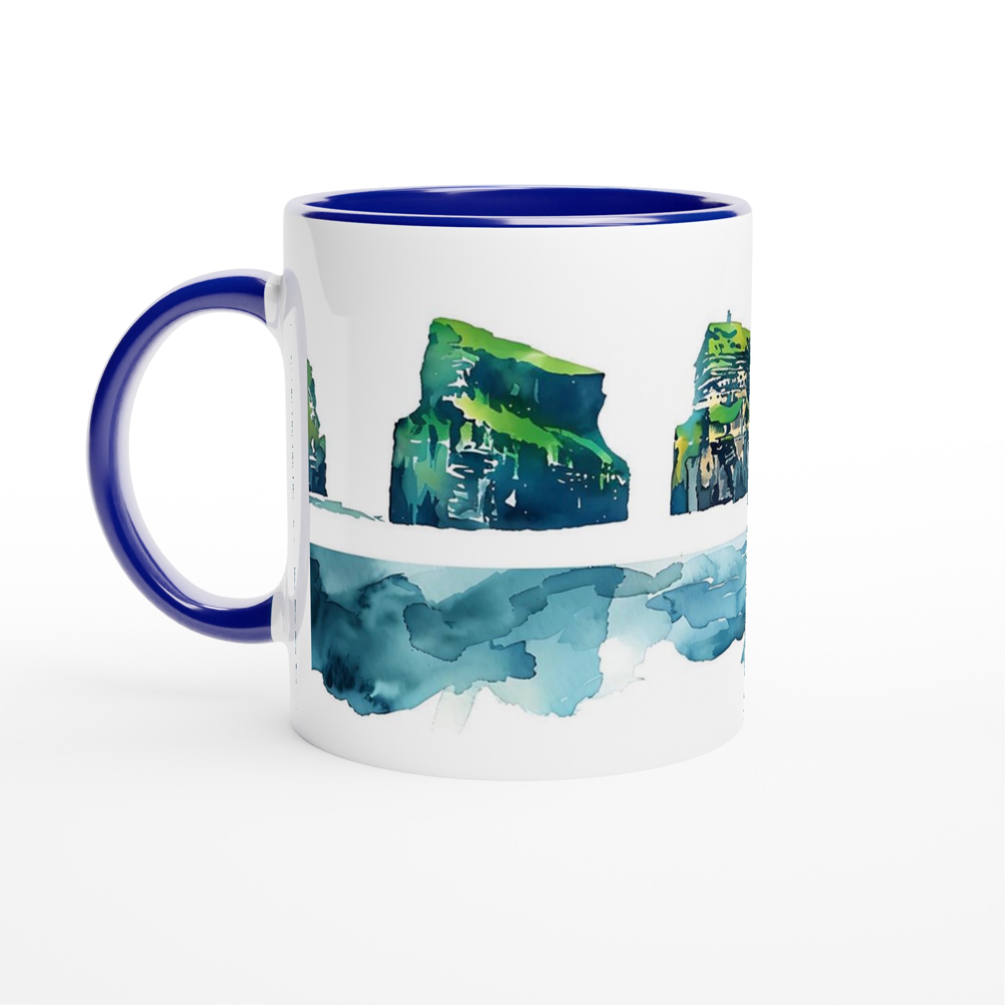 Klippkustens Charm: Akvarellinspirerad 11oz Keramisk Mugg – Välj bland 7 Färger! 4 df76e85f-0656-4be8-99c3-c658617e0e8b