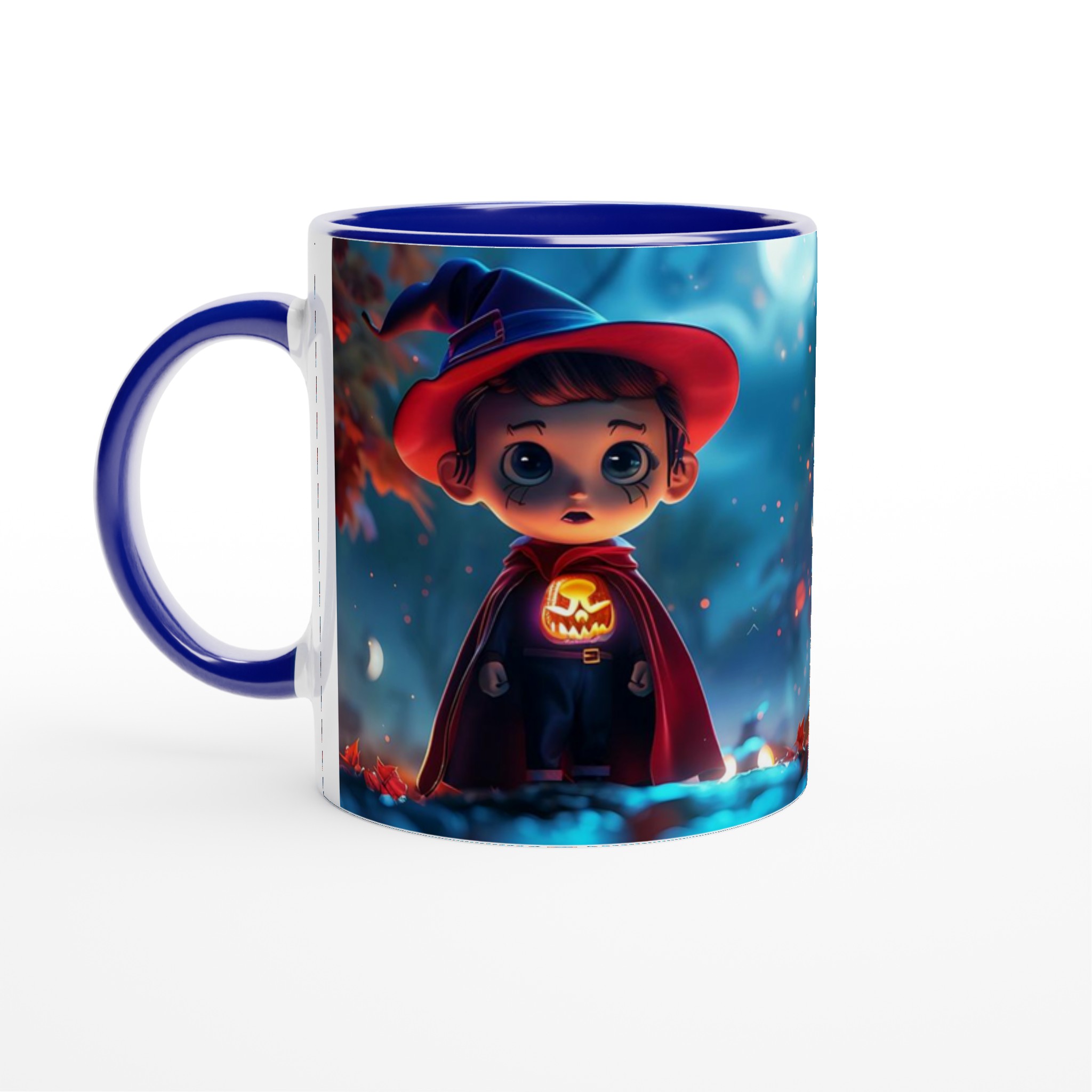 Magisk Halloween Mugg: Söt Häxpojke & Upplysta Pumpor – 11 oz Keramisk Mugg i Valfri Färg 4 df8409e0-e45c-4e6c-915a-09e0c8f07651