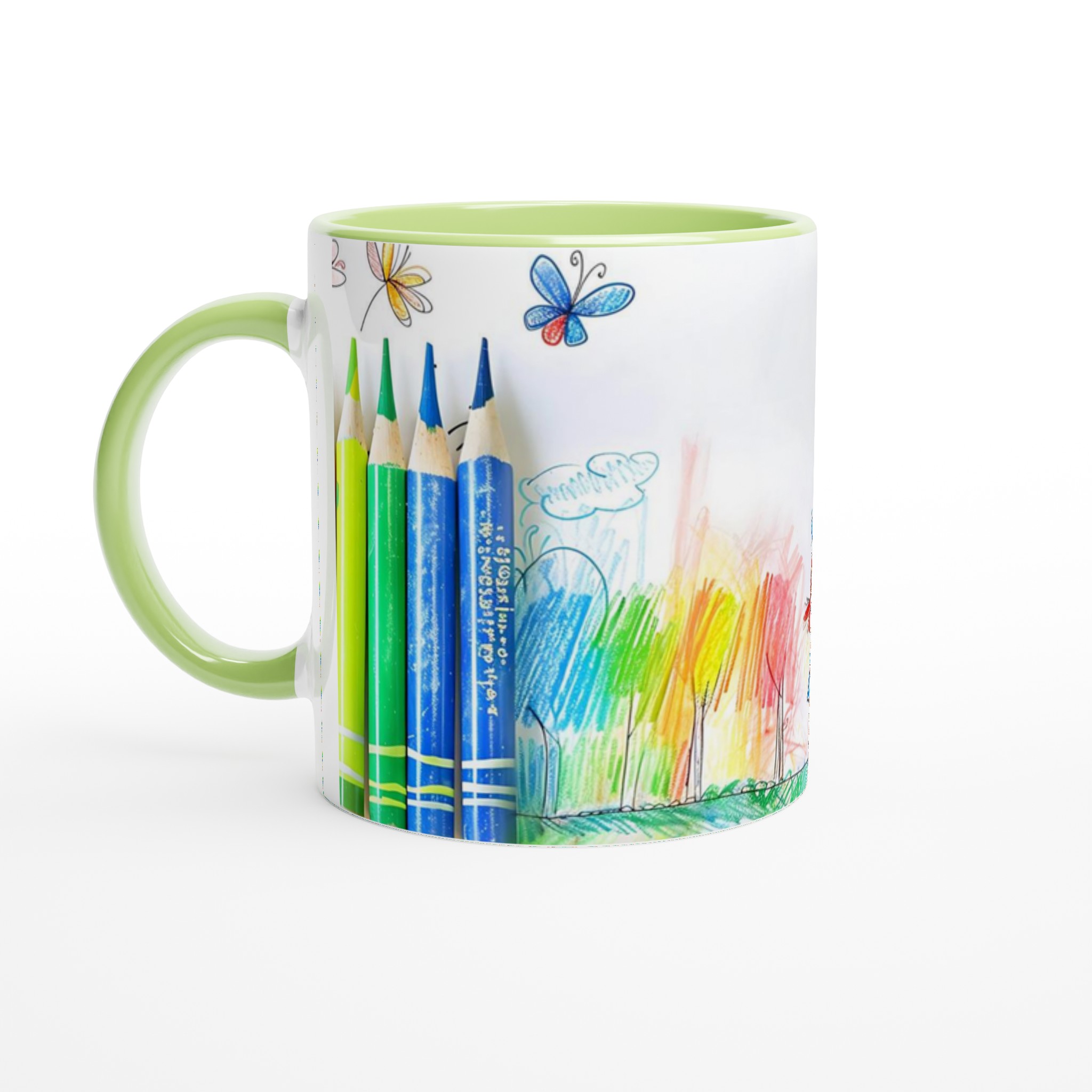 Kreativ Mugg med Tecknad Konstnärstjej – 11 oz Keramisk Kaffemugg i Din Favoritfärg! 3 df92fe15-ce7e-43e3-942c-96795ccdf119